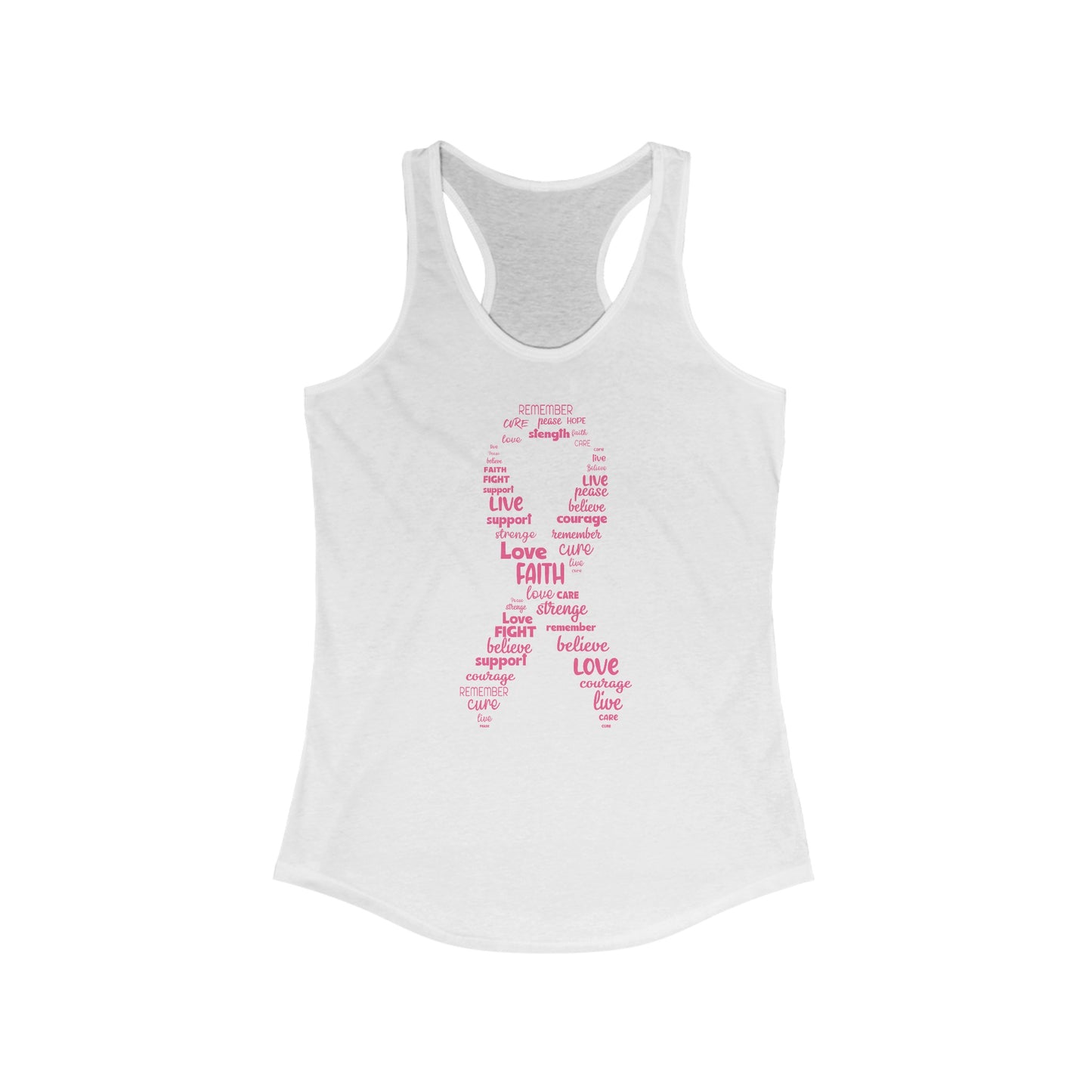Women’s Cancer Awareness Tank Top - Empowerment Word Ribbon Design