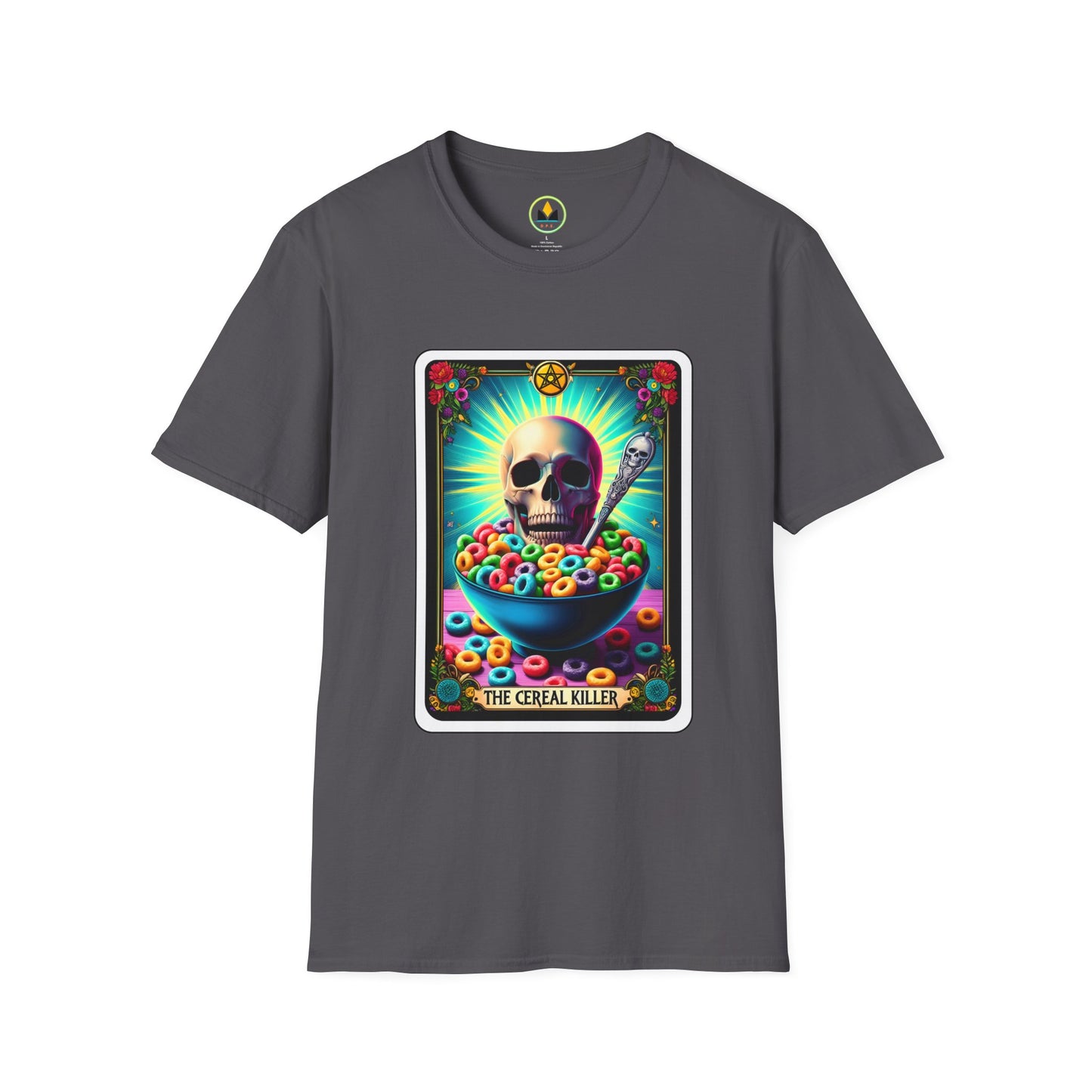 Tarot-Inspired Cereal Killer Halloween Tee - Unique Spooky Design