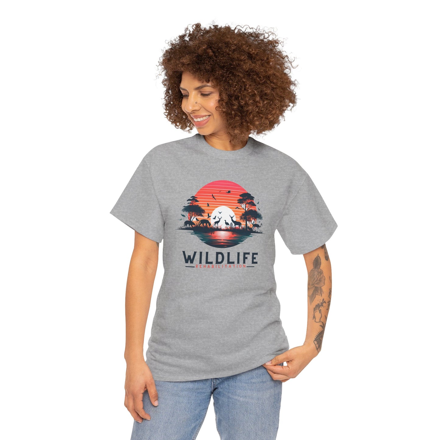 Wildlife Rehabilitation Sunset Silhouette Tee – Embrace Nature’s Serenity