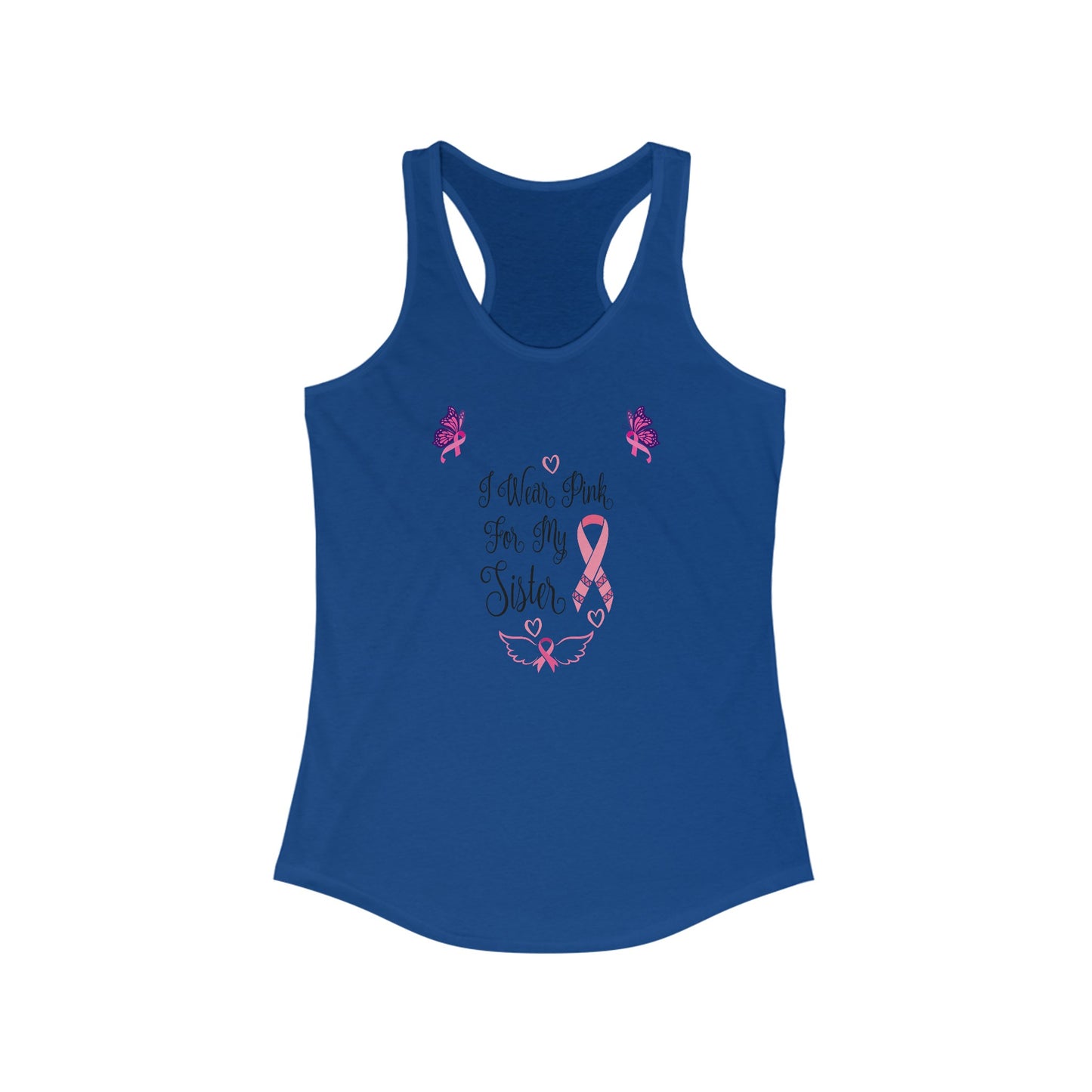 Women’s Cancer Awareness Pink Ribbon Supportive Sister Tank Top