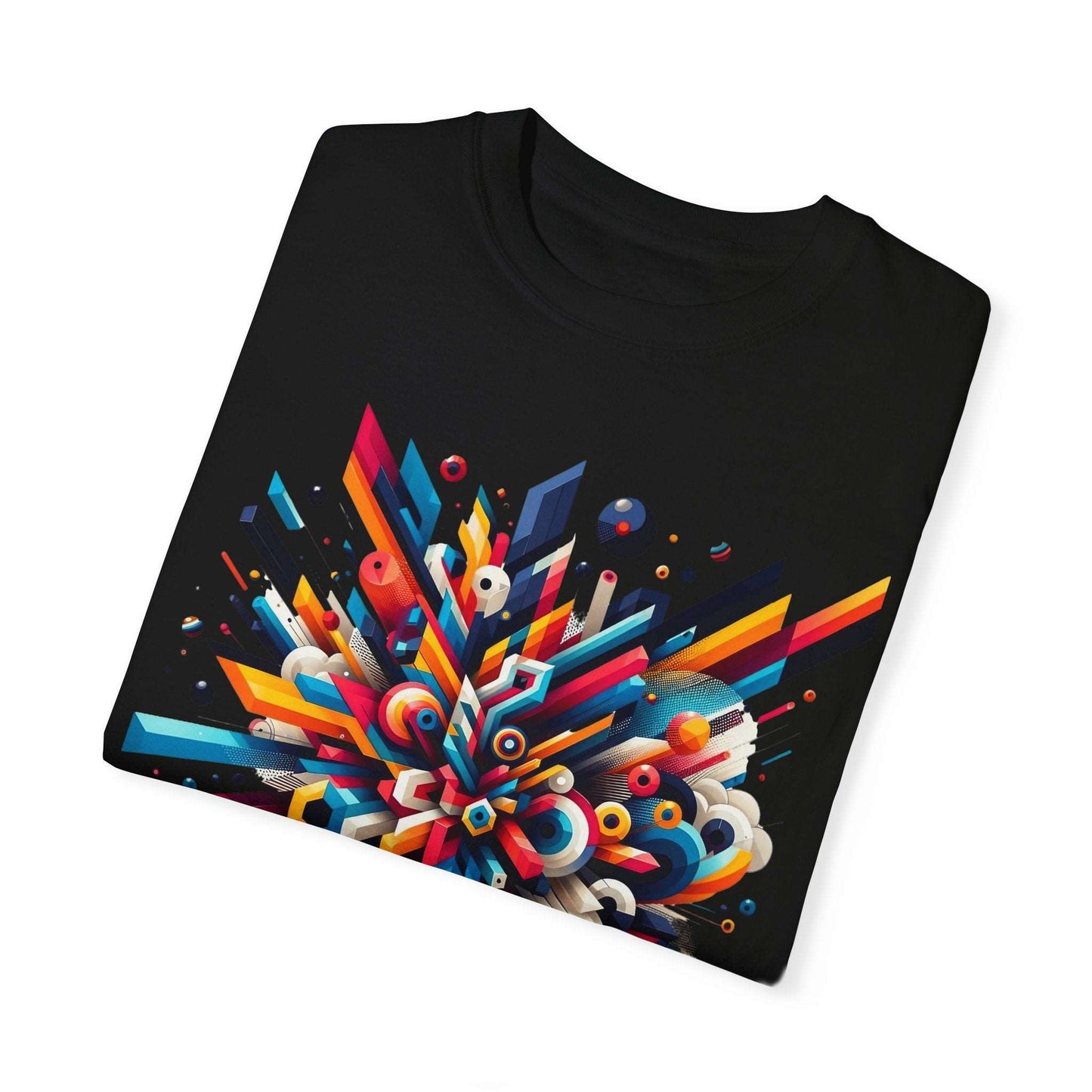 Abstract Geometric Explosion T-Shirt & Hoodie - Vibrant 3D Graphic Art Apparel-min