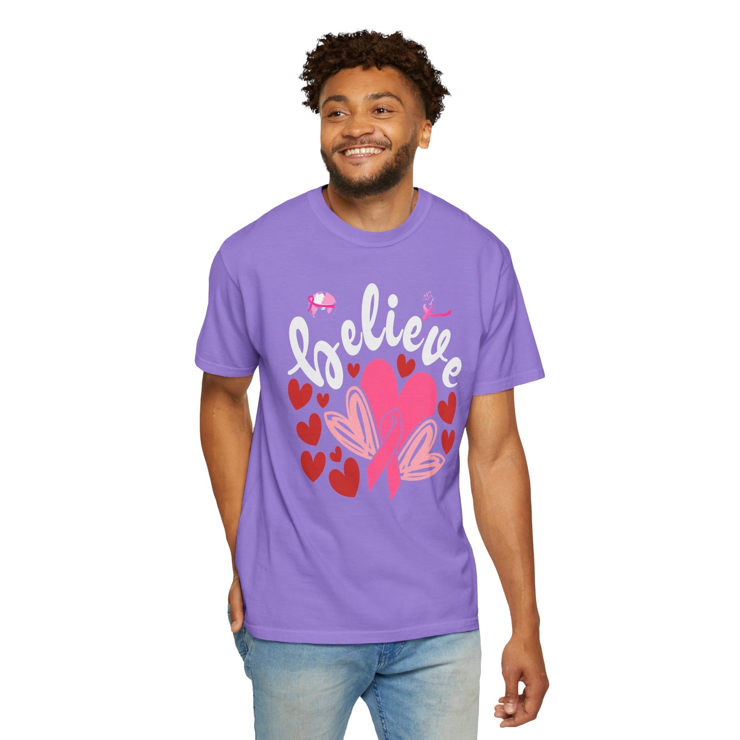 Believe in Love - Breast Cancer Awareness Support Tee
