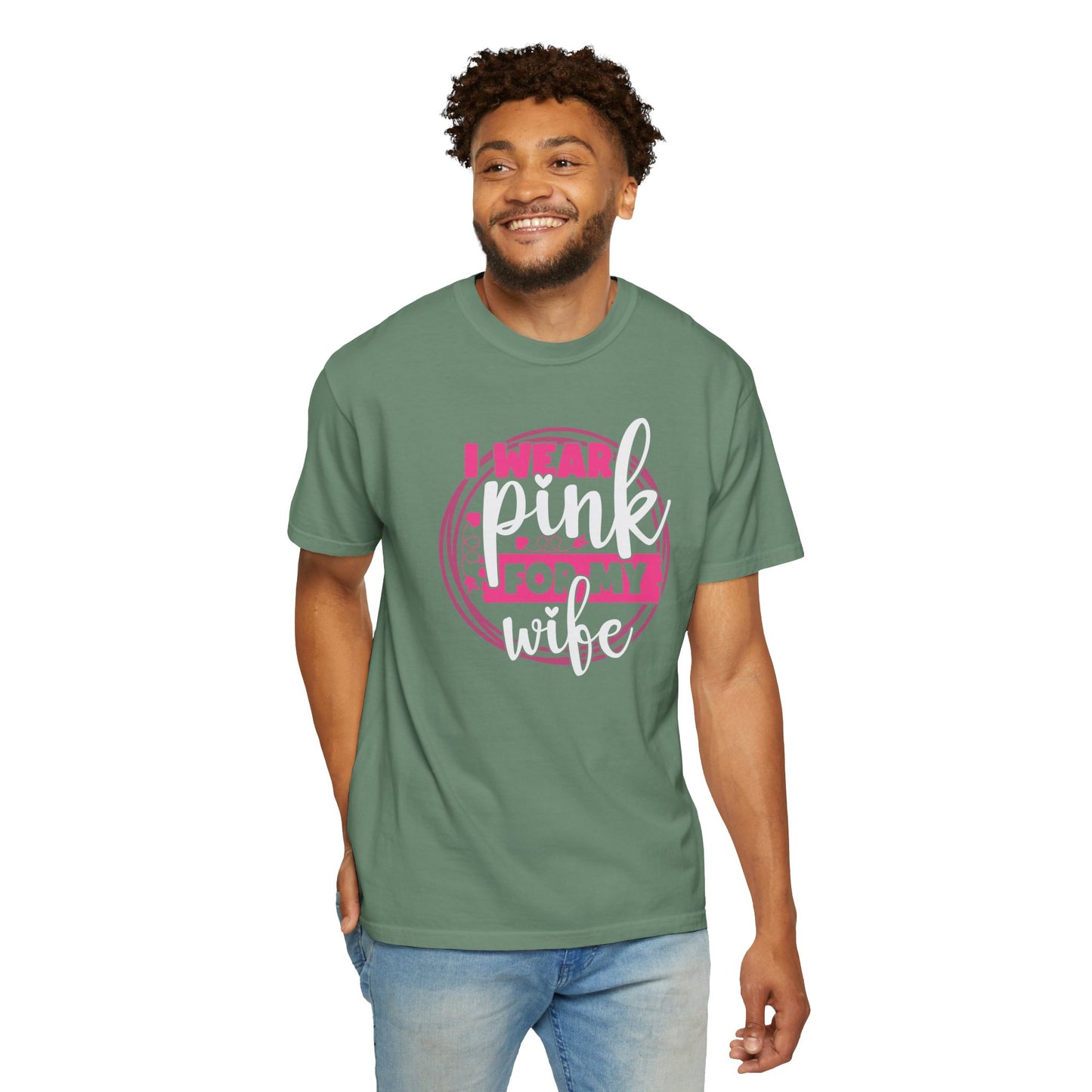 I Wear Pink For My Wife - Supportive Breast Cancer Awareness T-Shirt