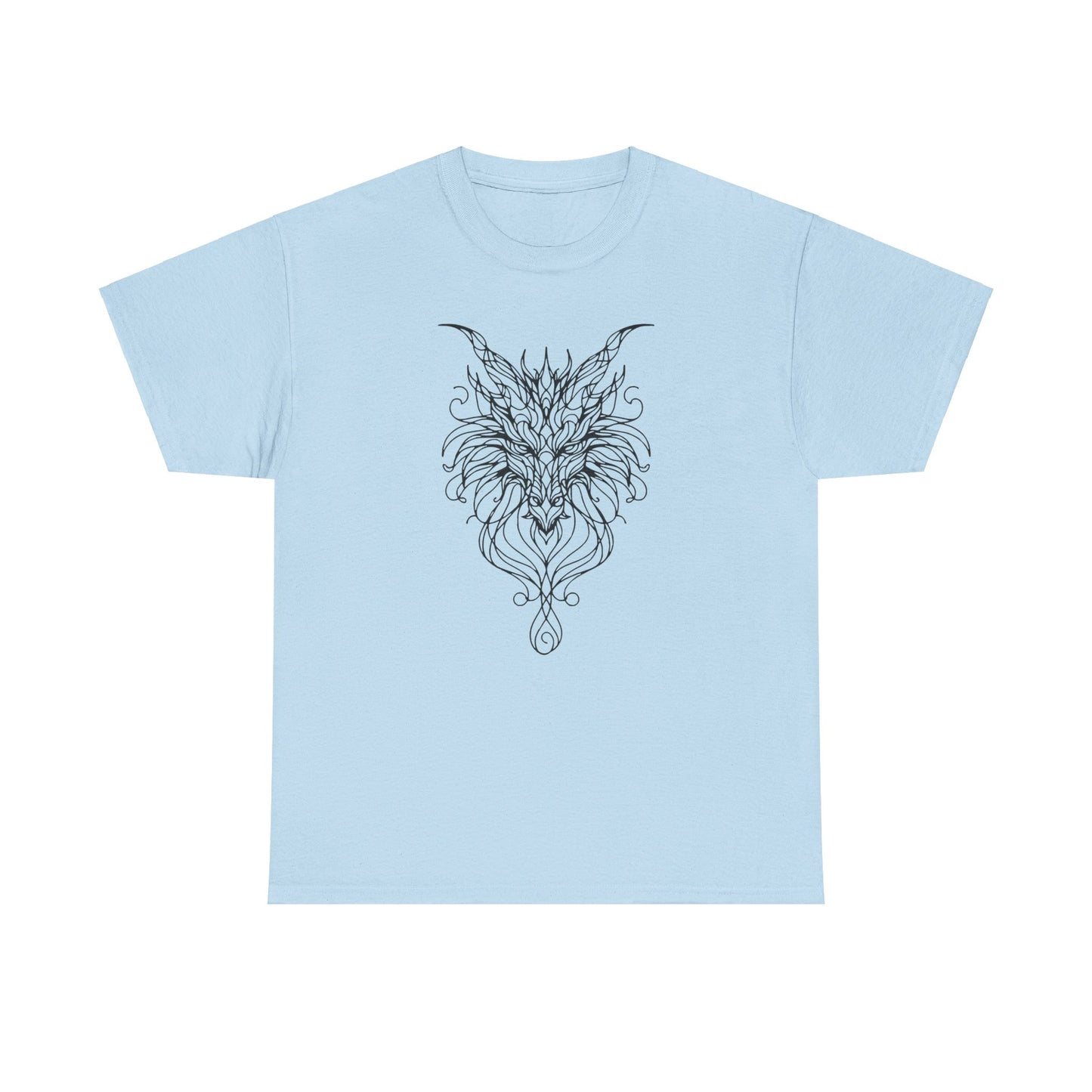 Mystical Dragon Line Art Tee – Elegant Fantasy Creature Design