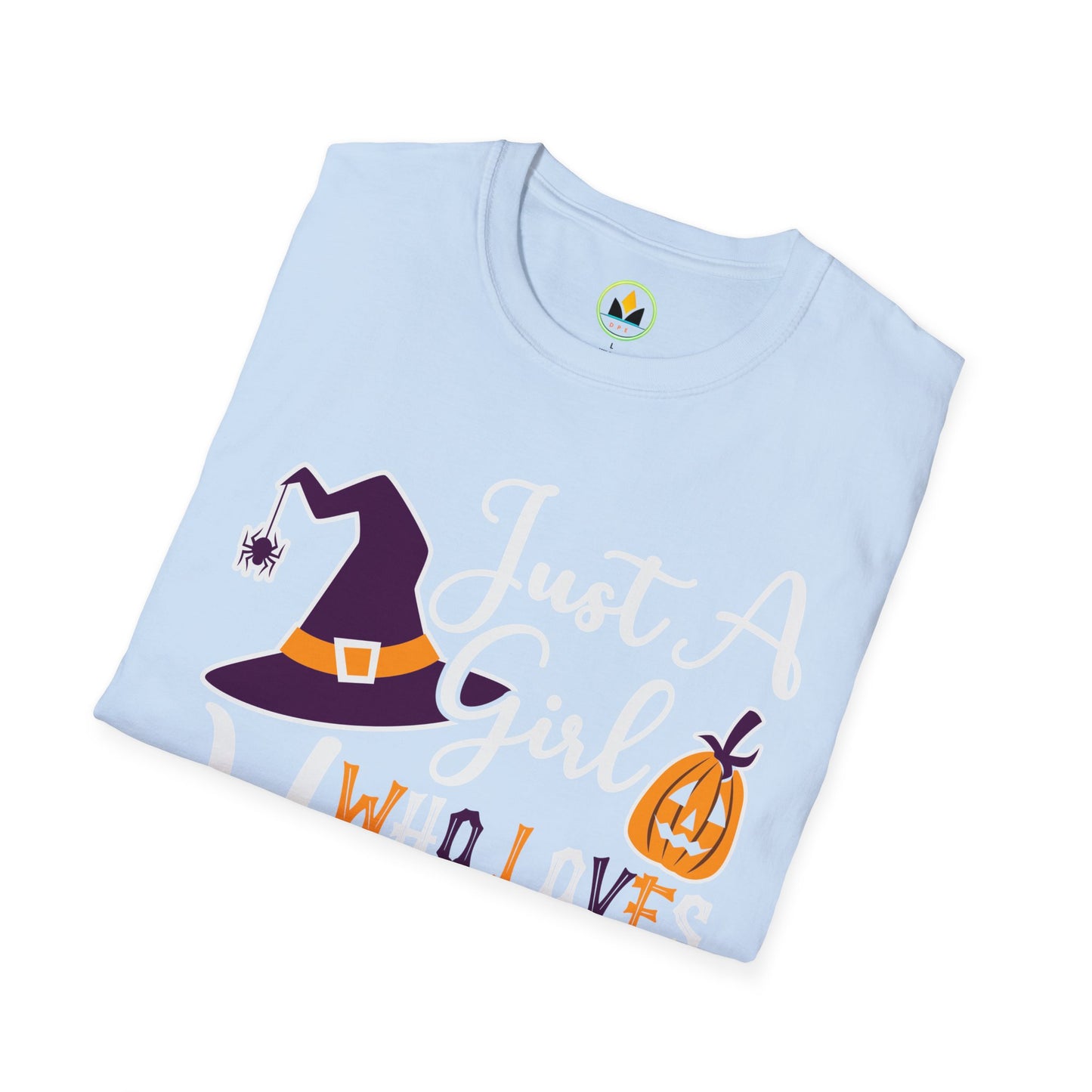 Just A Girl Who Loves Halloween - Witch & Pumpkin Unisex Softstyle T-Shirt