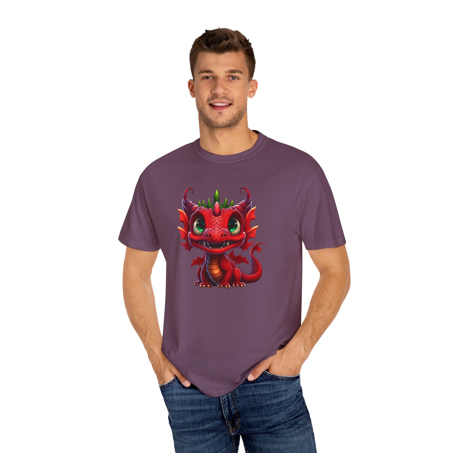 Playful Dragon Delight - Unique Cartoon-Style Dragon T-Shirt Design for Fun and Fantasy Lovers