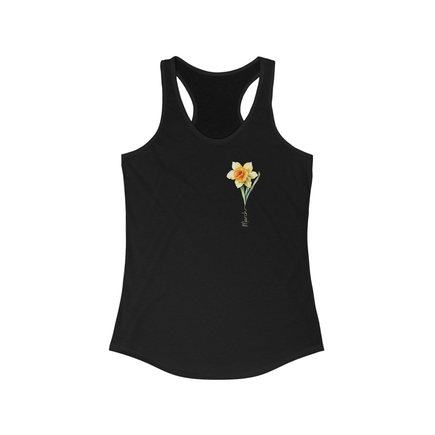Charming March Birth Month Flower Women’s Tank Top - Artistic Watercolor Daffodil Design