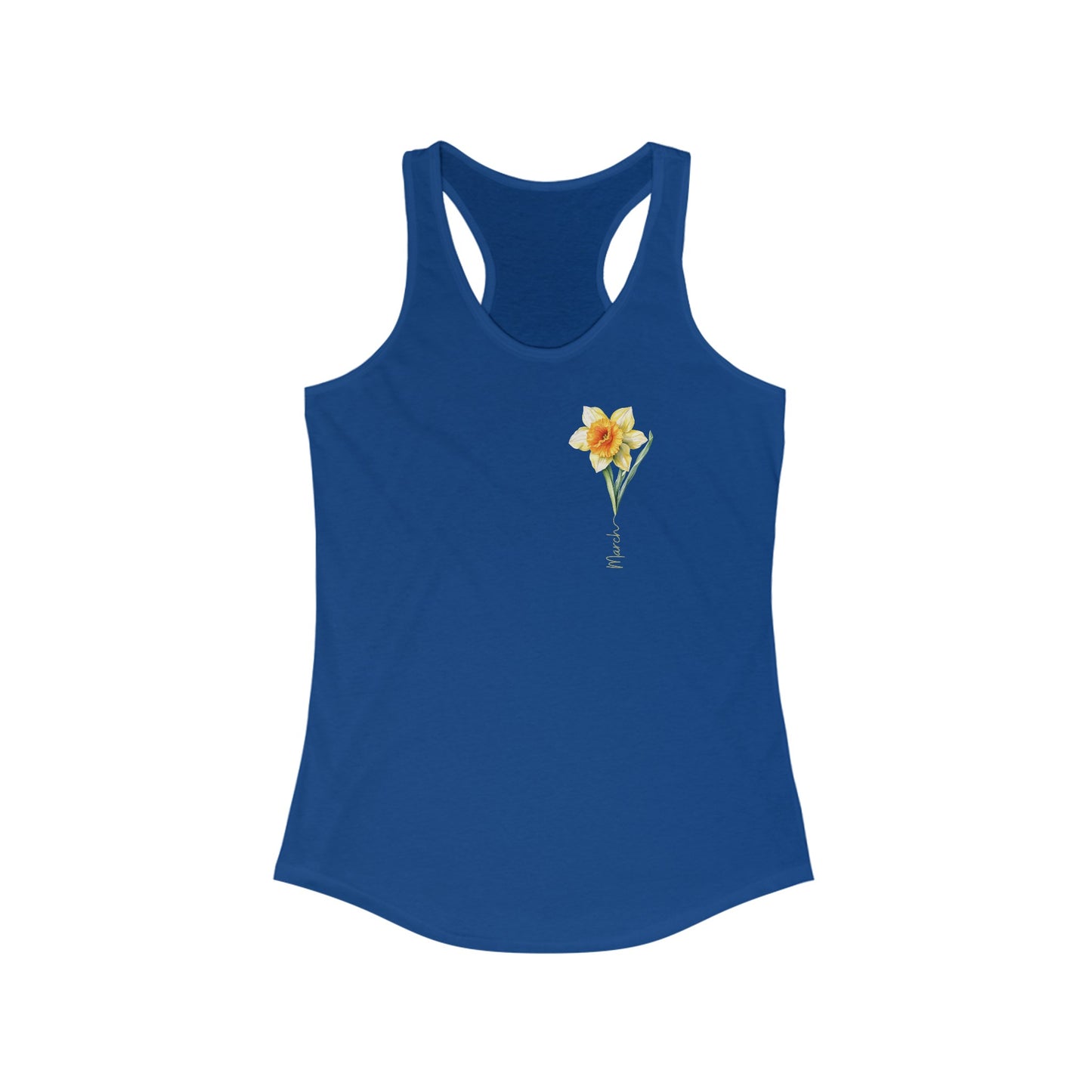 Charming March Birth Month Flower Women’s Tank Top - Artistic Watercolor Daffodil Design