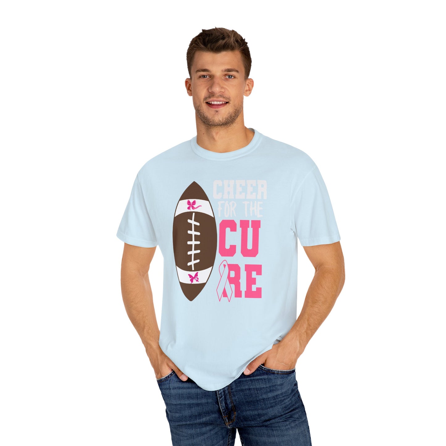 Cheer for the Cure - Breast Cancer Awareness Football T-Shirt