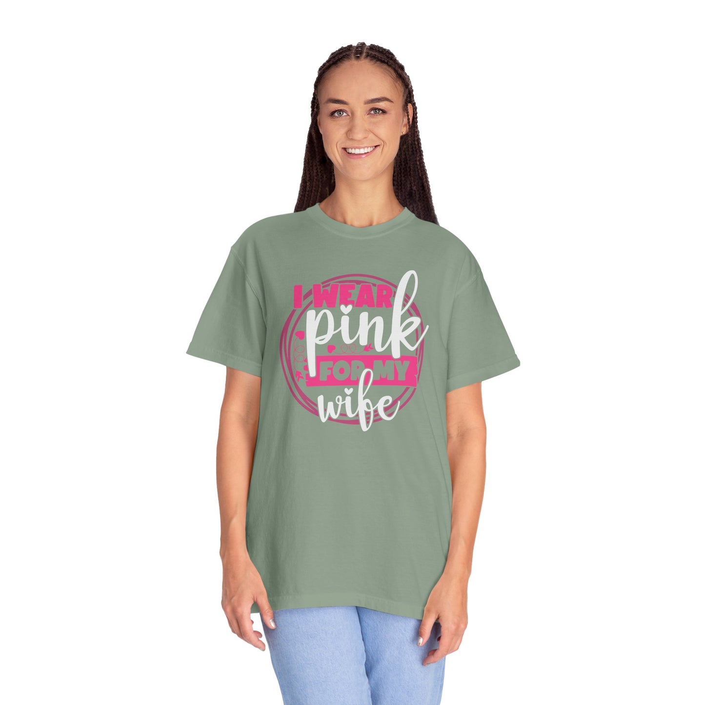 I Wear Pink For My Wife - Supportive Breast Cancer Awareness T-Shirt