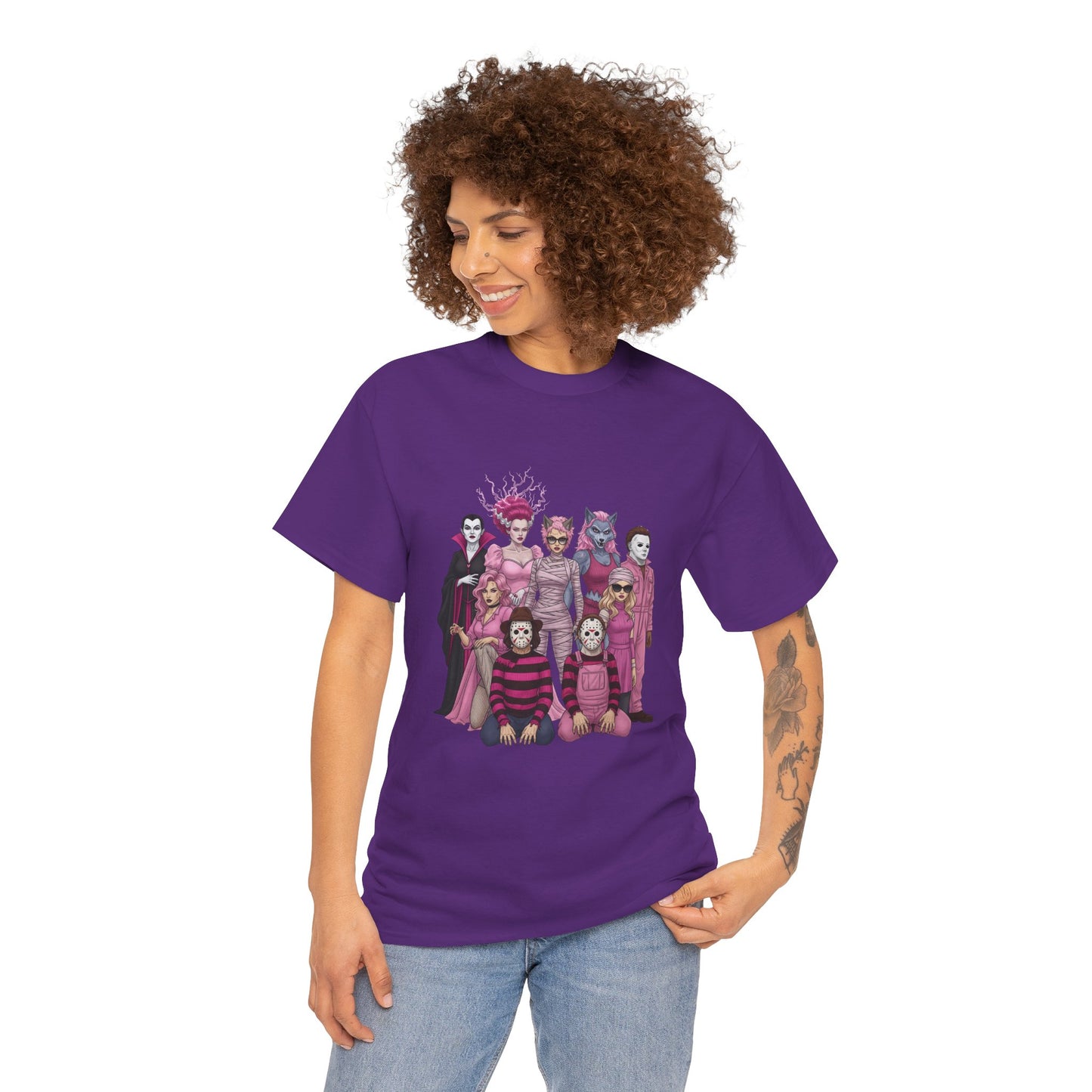 Horror Queens Fighting for a Cause Unisex Tee - Breast Cancer Awareness Month
