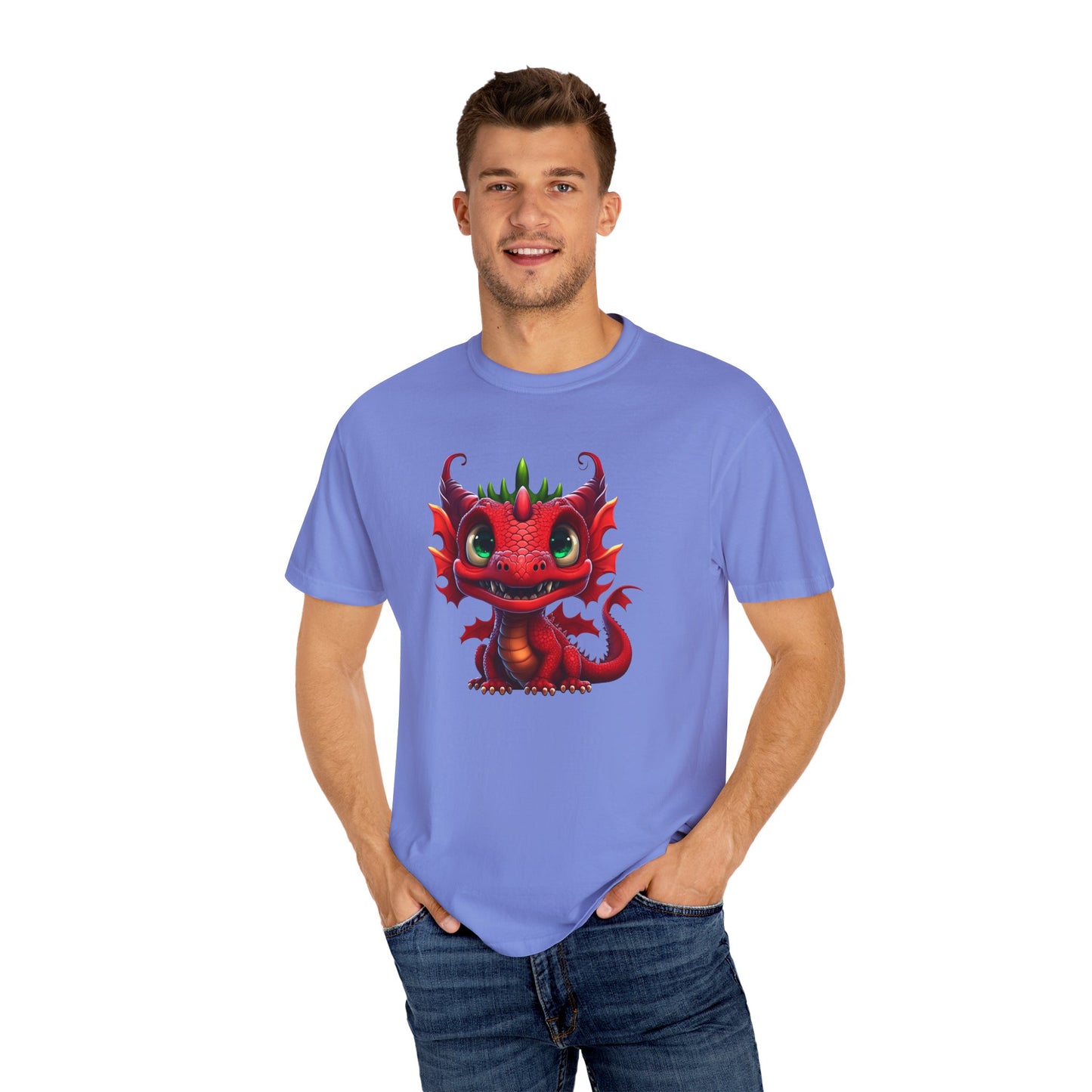 Playful Dragon Delight - Unique Cartoon-Style Dragon T-Shirt Design for Fun and Fantasy Lovers