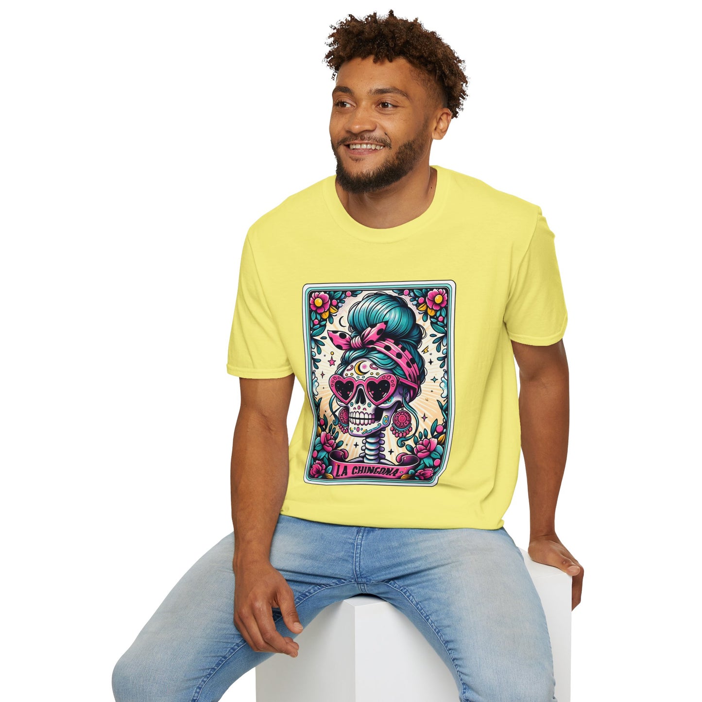 Vibrant Sugar Skull T-Shirt - Unique Spooky Halloween Apparel Inspired by Dia de los Muertos