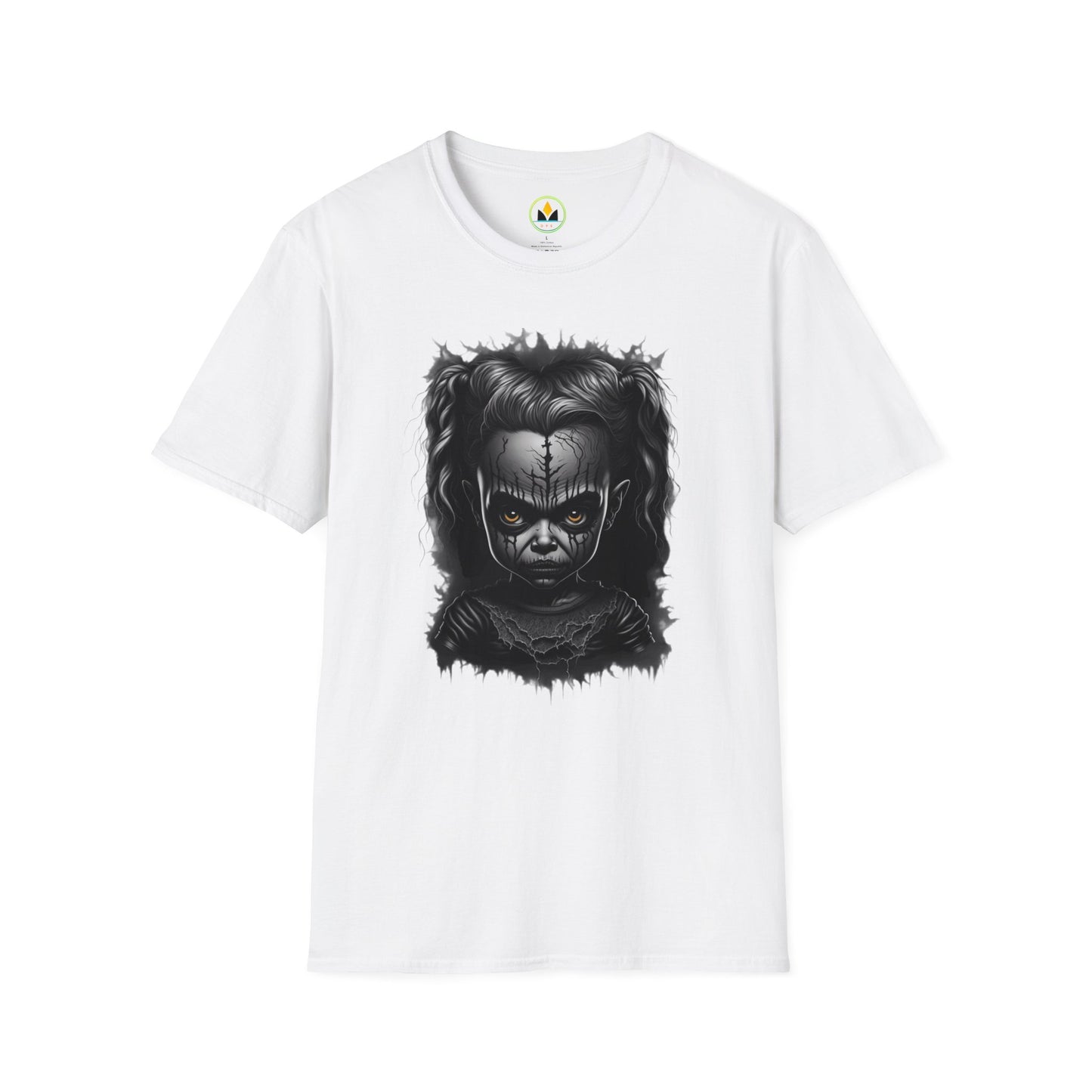 Hauntingly Adorable: Spooky Cute Little Girl Ghost Unisex Softstyle T-Shirt