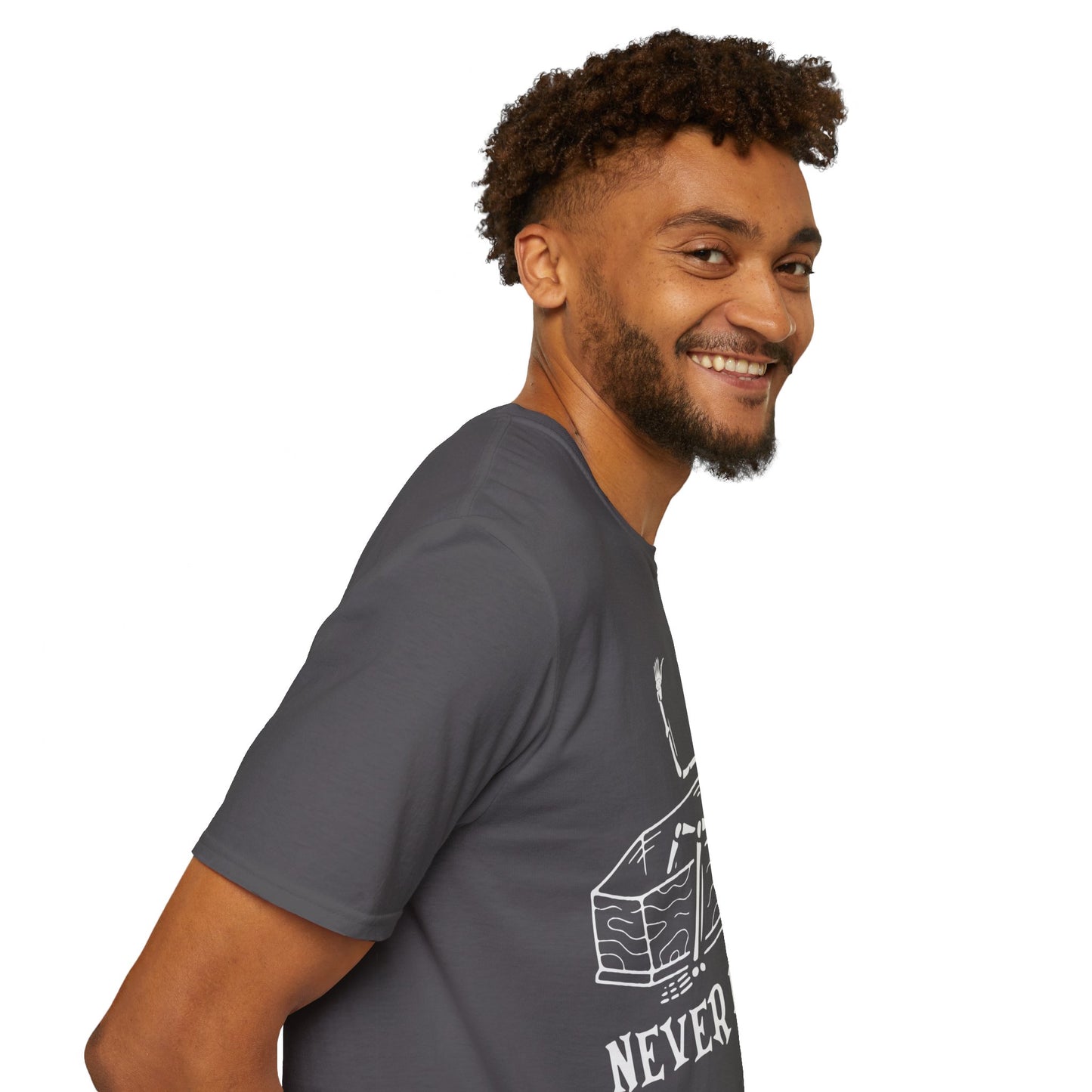 NEVER BETTER - Skeleton in Coffin Halloween Unisex Softstyle T-Shirt