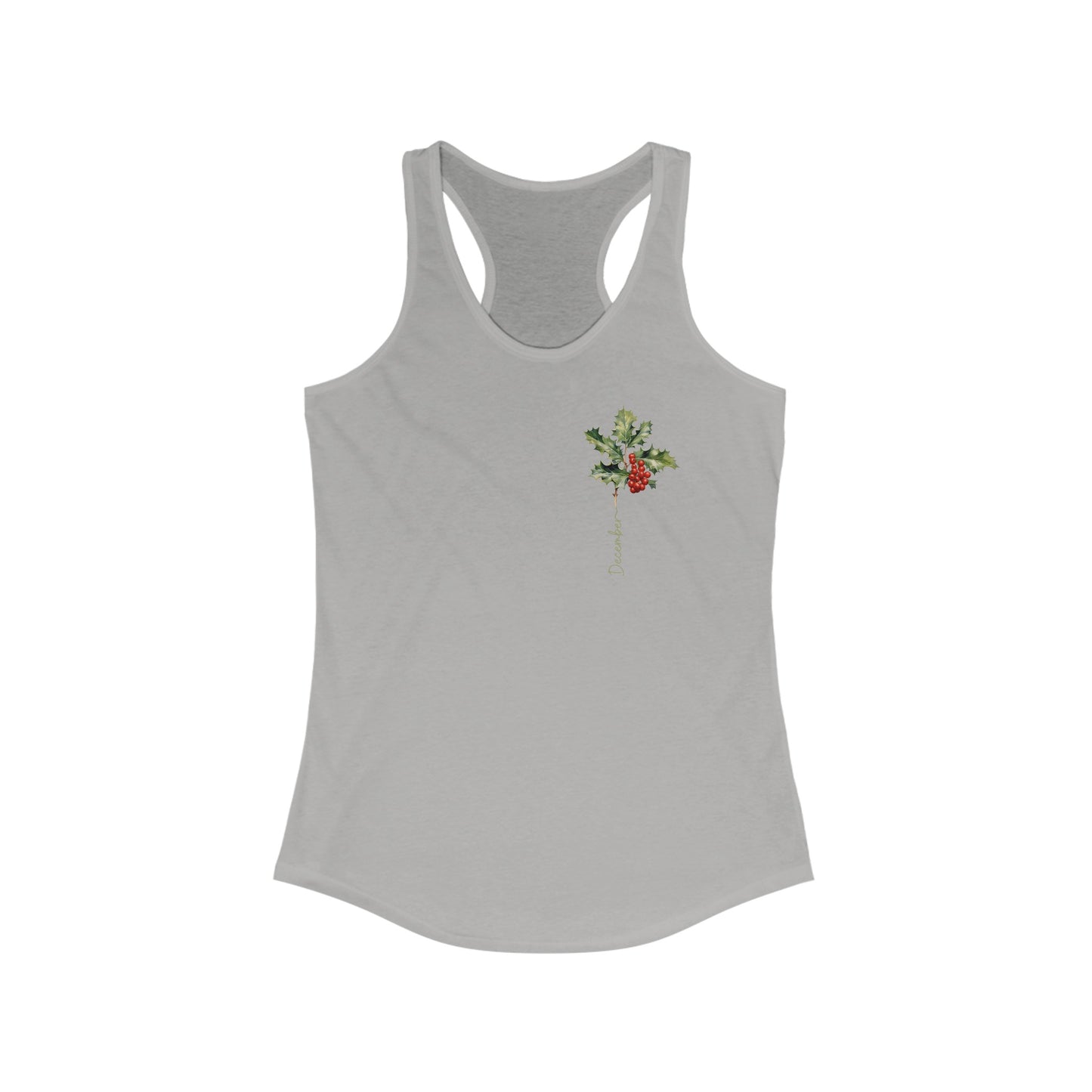 December Holly Birth Month Flower Tank Top - Personalized & Festive Women’s Apparel