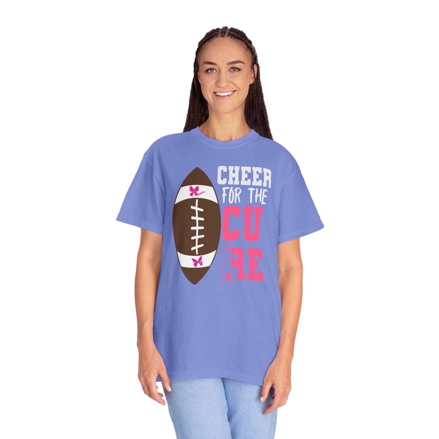 Cheer for the Cure - Breast Cancer Awareness Football T-Shirt