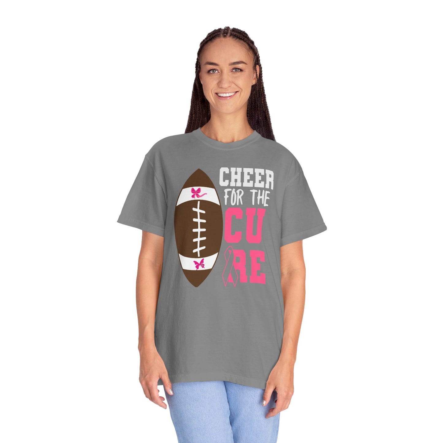 Cheer for the Cure - Breast Cancer Awareness Football T-Shirt