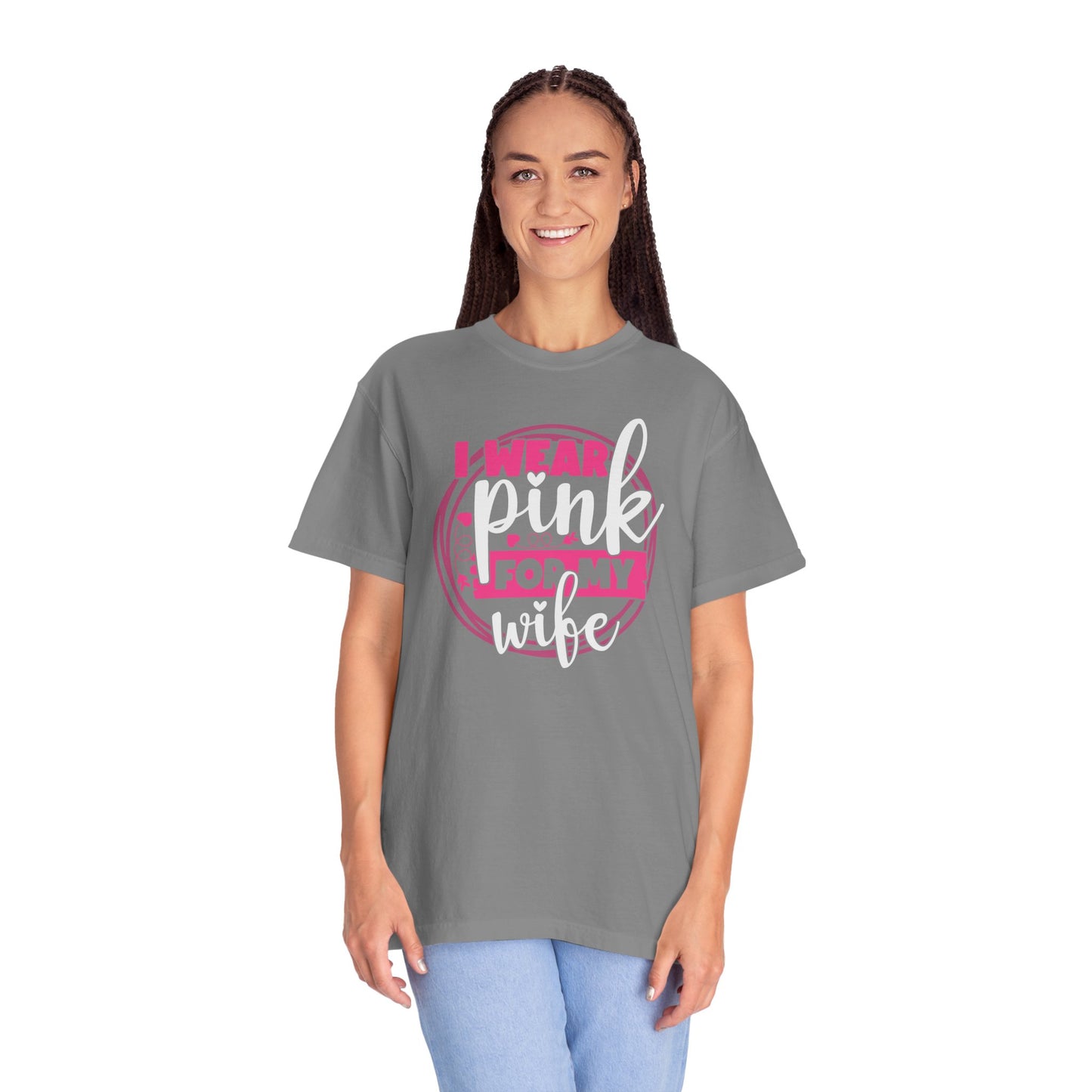 I Wear Pink For My Wife - Supportive Breast Cancer Awareness T-Shirt