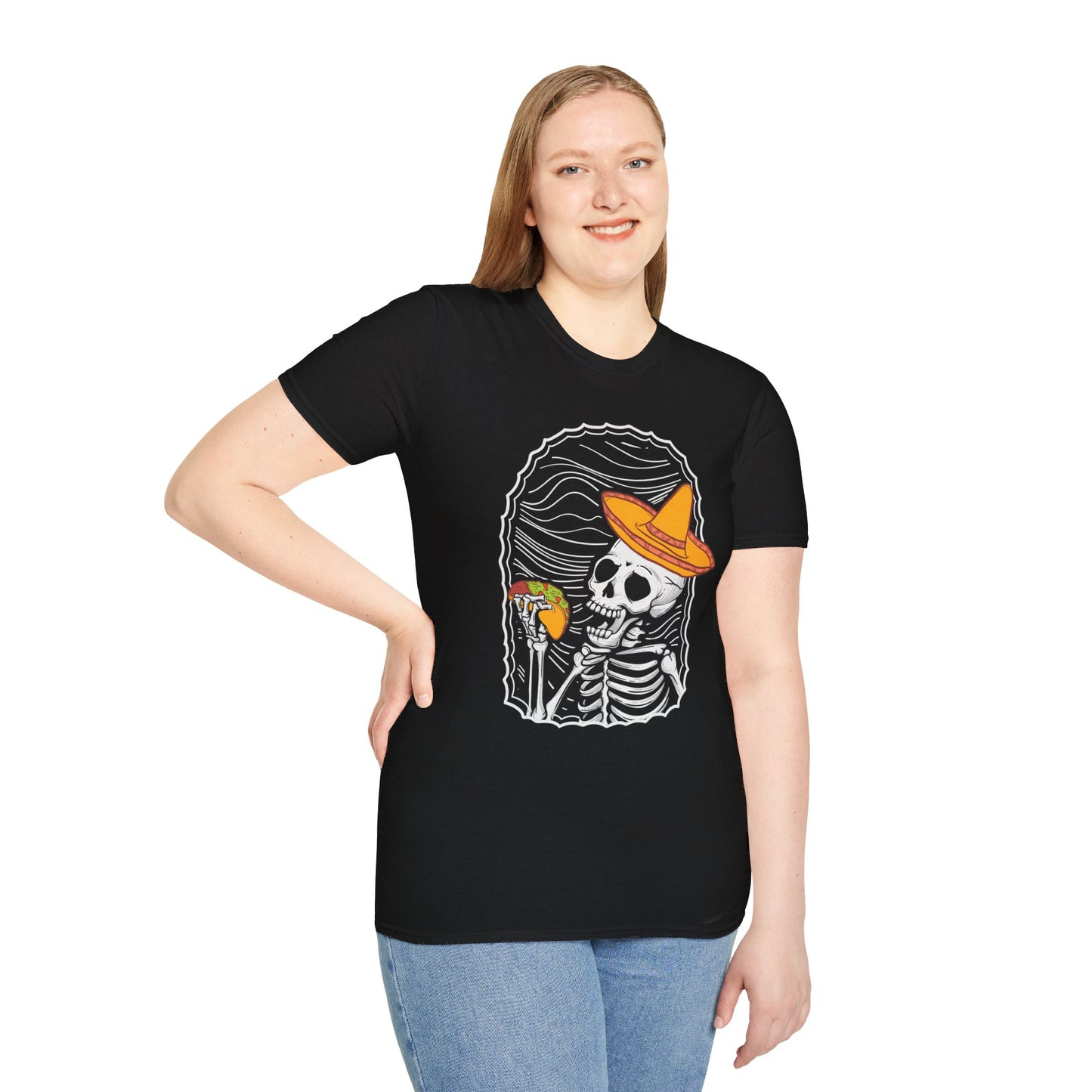 Fiesta of Frights - Sombrero Skeleton Taco Halloween Unisex T-Shirt