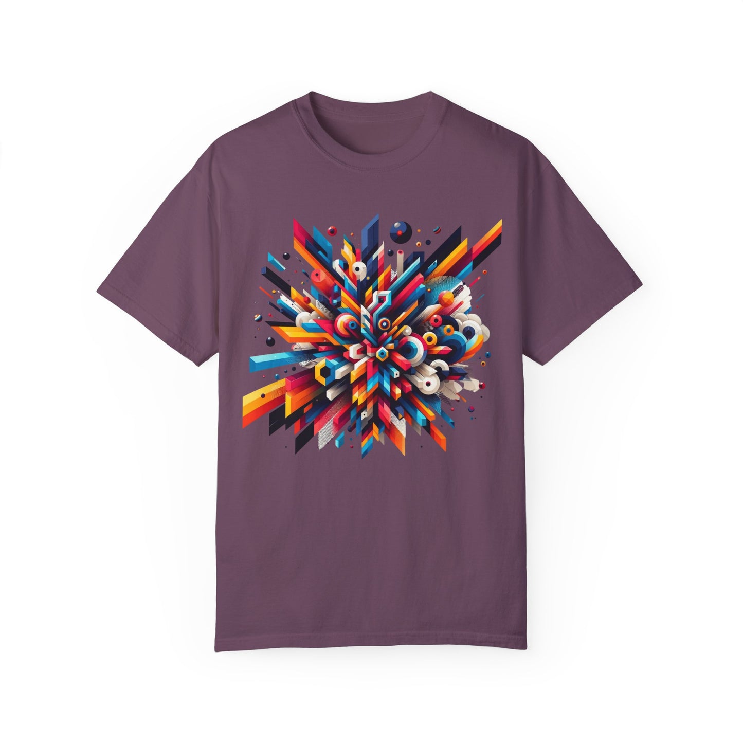 Abstract Geometric Explosion T-Shirt & Hoodie - Vibrant 3D Graphic Art Apparel-min