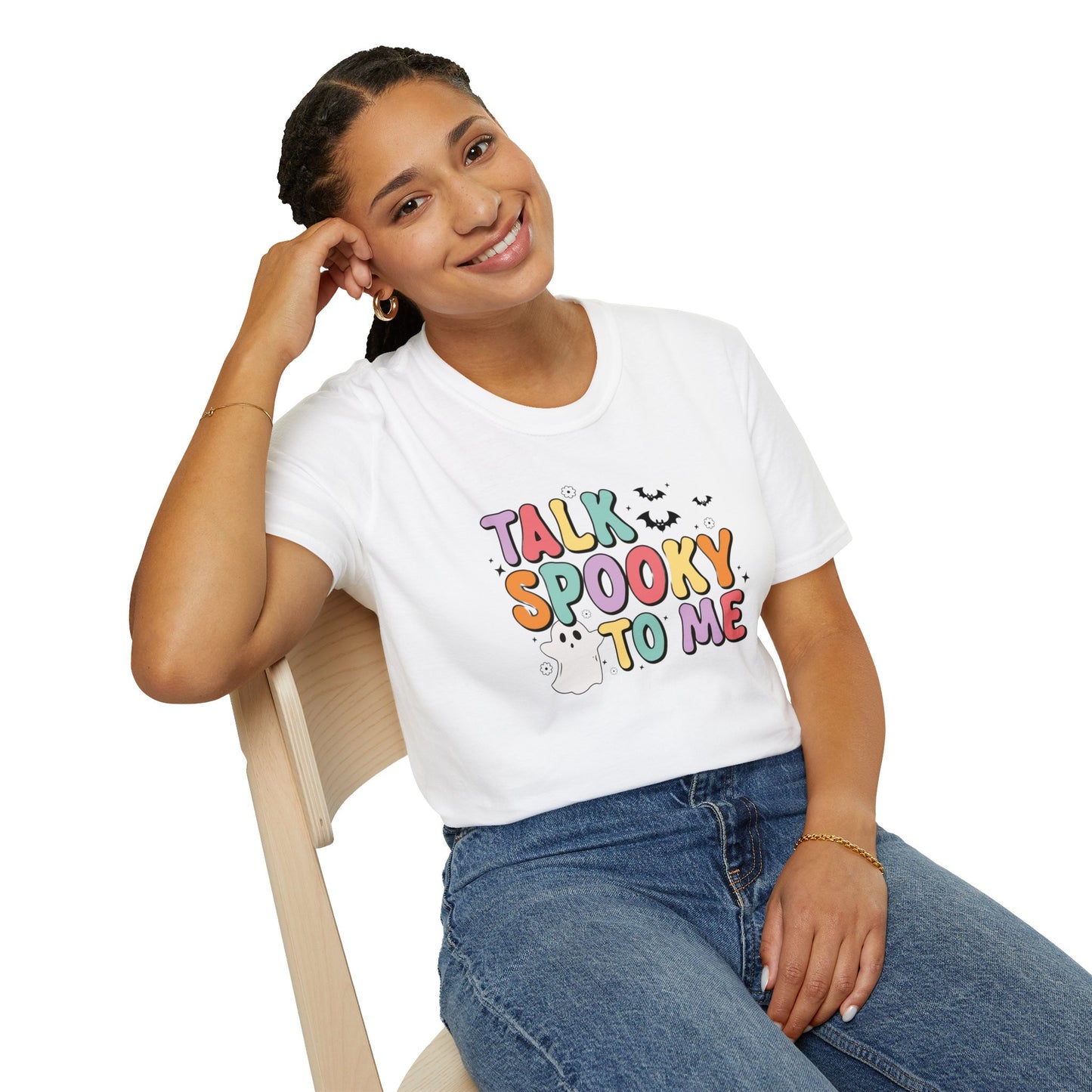 TALK SPOOKY TO ME - Fun Halloween Unisex Softstyle T-Shirt