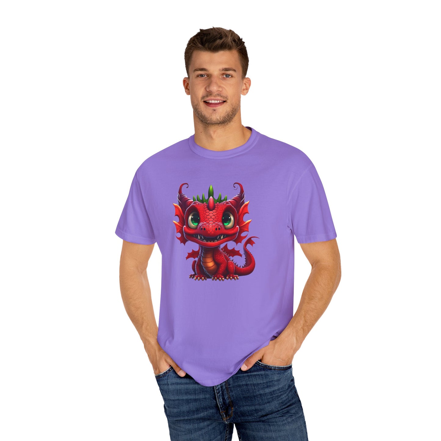 Playful Dragon Delight - Unique Cartoon-Style Dragon T-Shirt Design for Fun and Fantasy Lovers