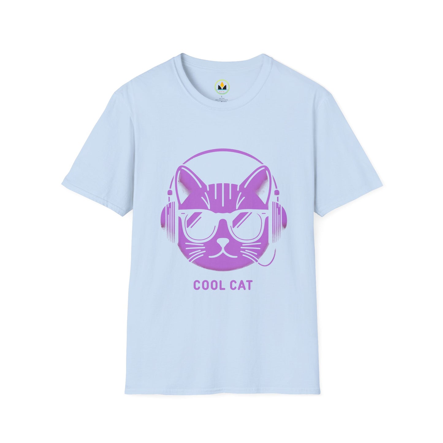 Cool Cat - Halloween Cat with Headphones Unisex Softstyle T-Shirt