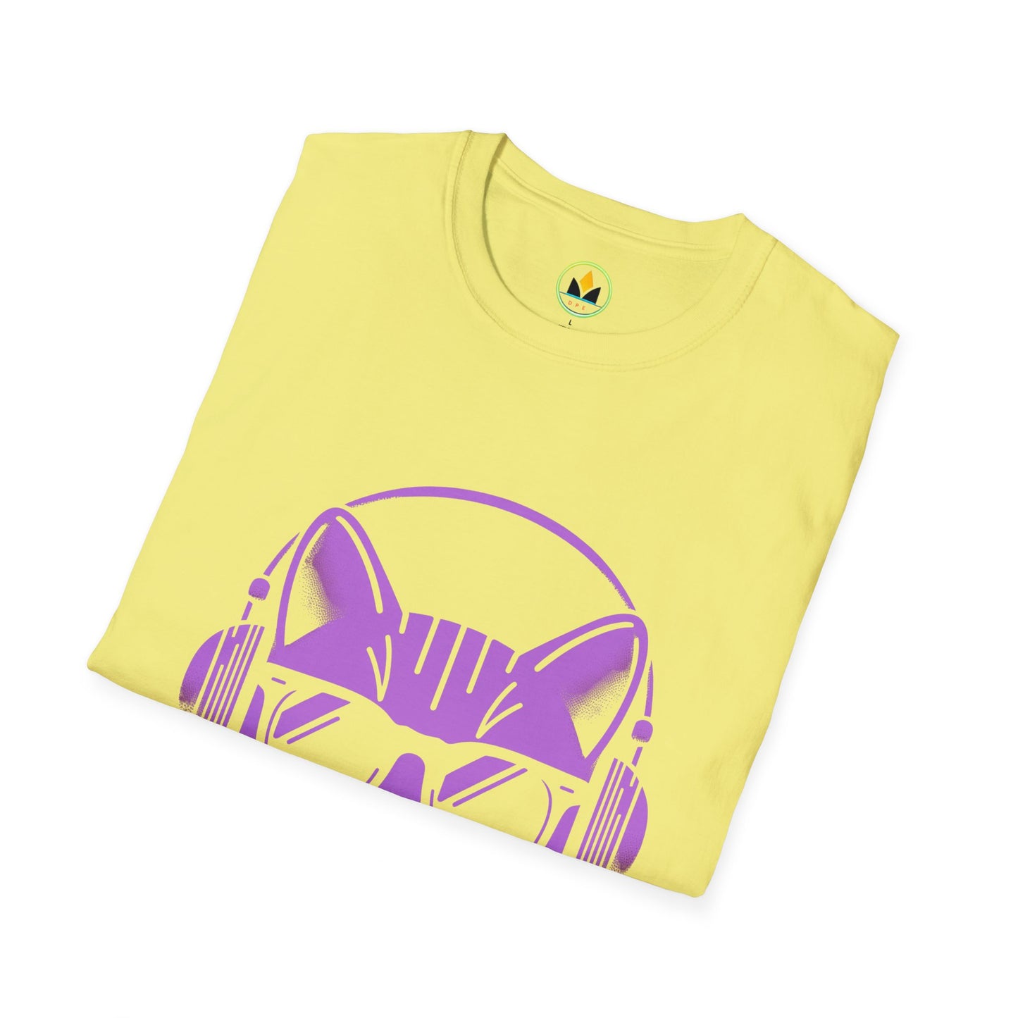 Cool Cat - Halloween Cat with Headphones Unisex Softstyle T-Shirt