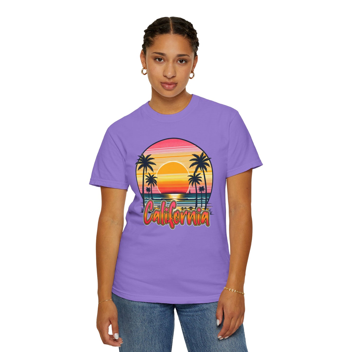 CCalifornia Sunset Palms - Vibrant Beach Vibes T-Shirt