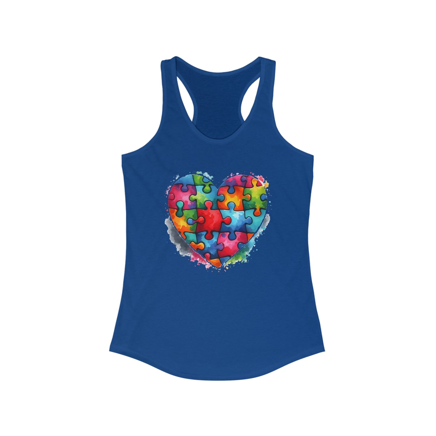 Women’s Autism Awareness Tank Top - Vibrant Puzzle Heart Design