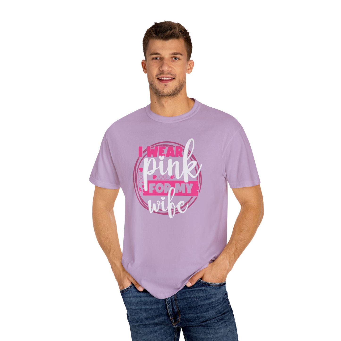 I Wear Pink For My Wife - Supportive Breast Cancer Awareness T-Shirt