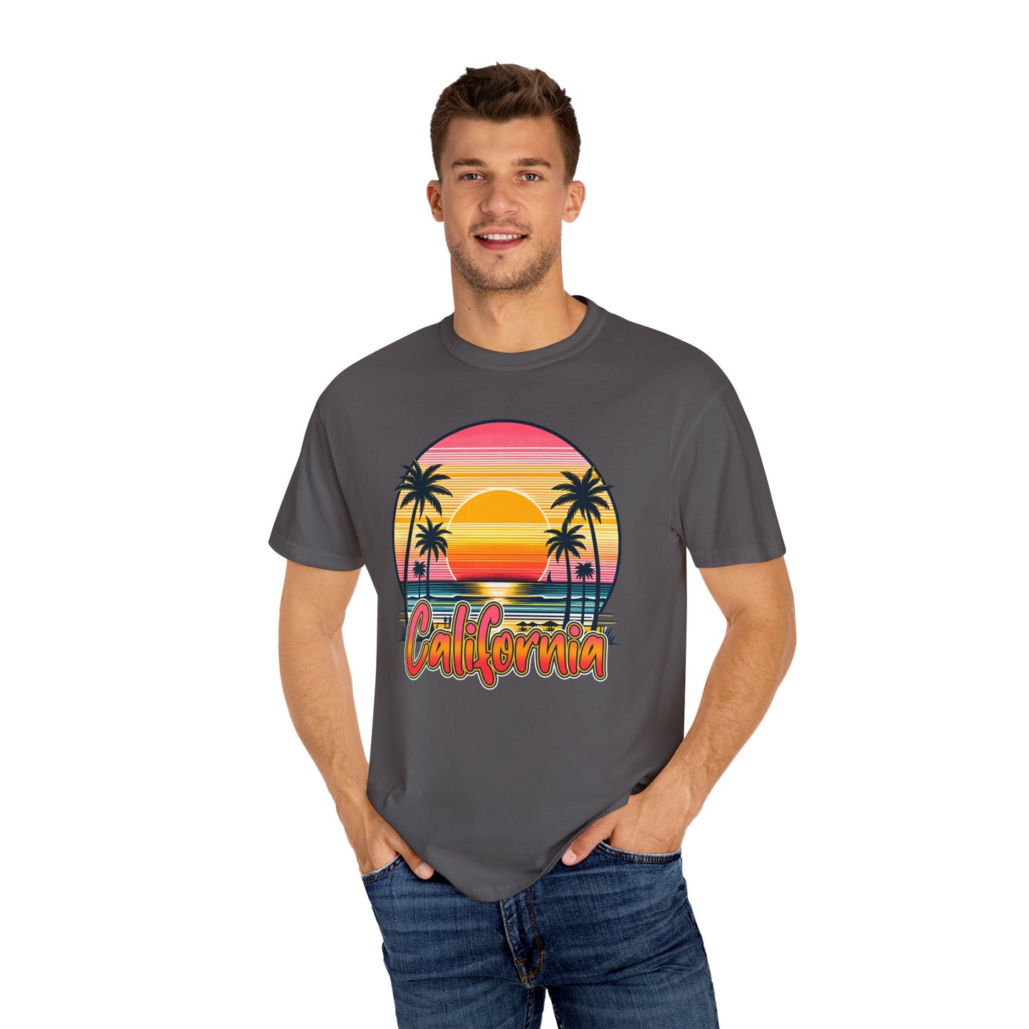 CCalifornia Sunset Palms - Vibrant Beach Vibes T-Shirt