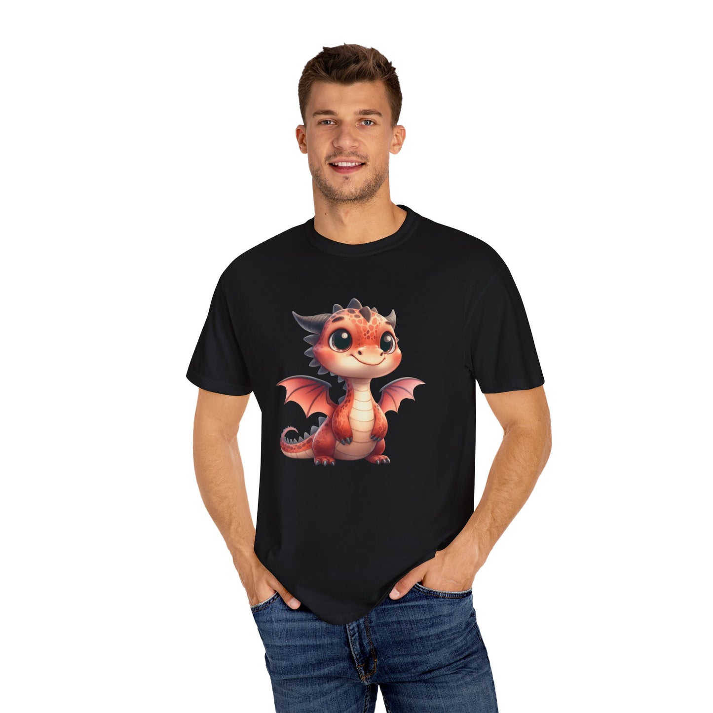 Playful Whimsy Dragon - Unique Cartoon-Style Dragon T-Shirt Design for Fun and Fantasy Lovers