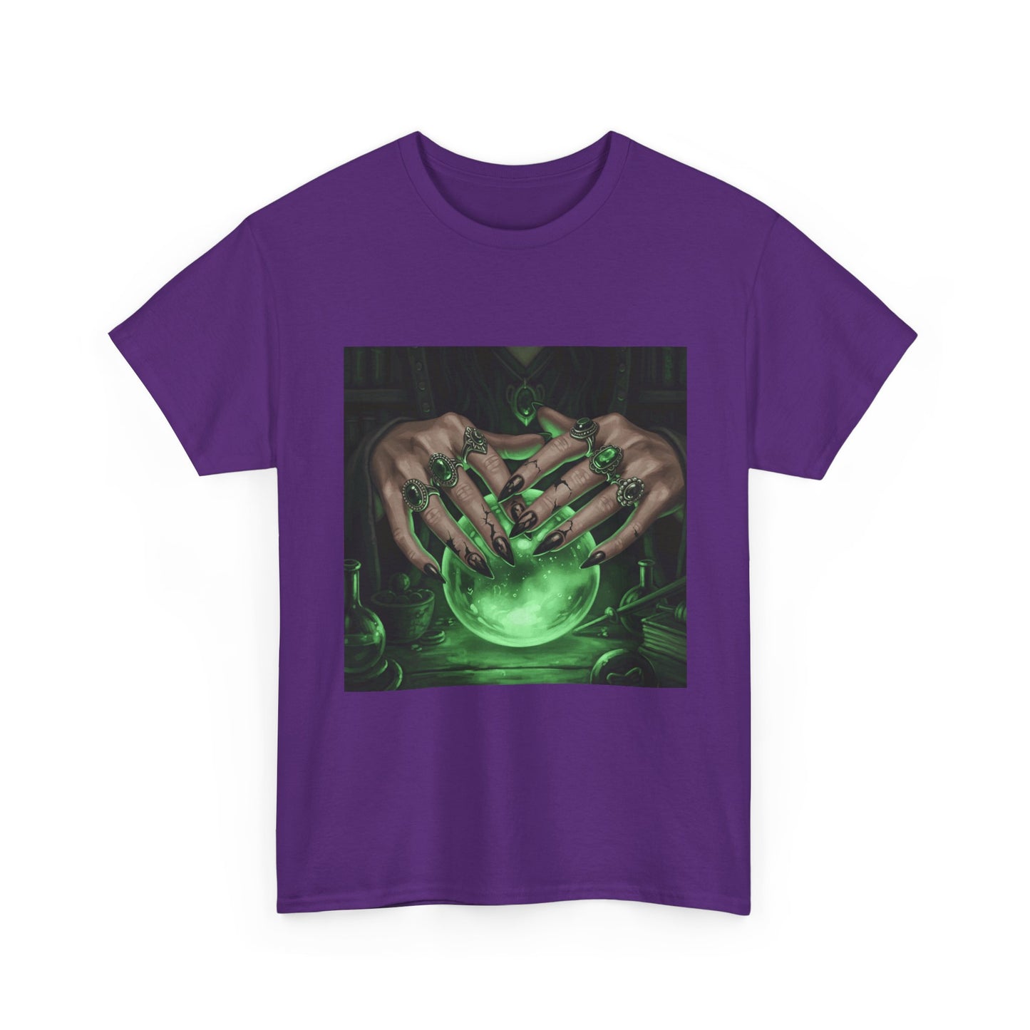 Sorceress's Grasp: Glowing Crystal Ball & Dark Witch Hands