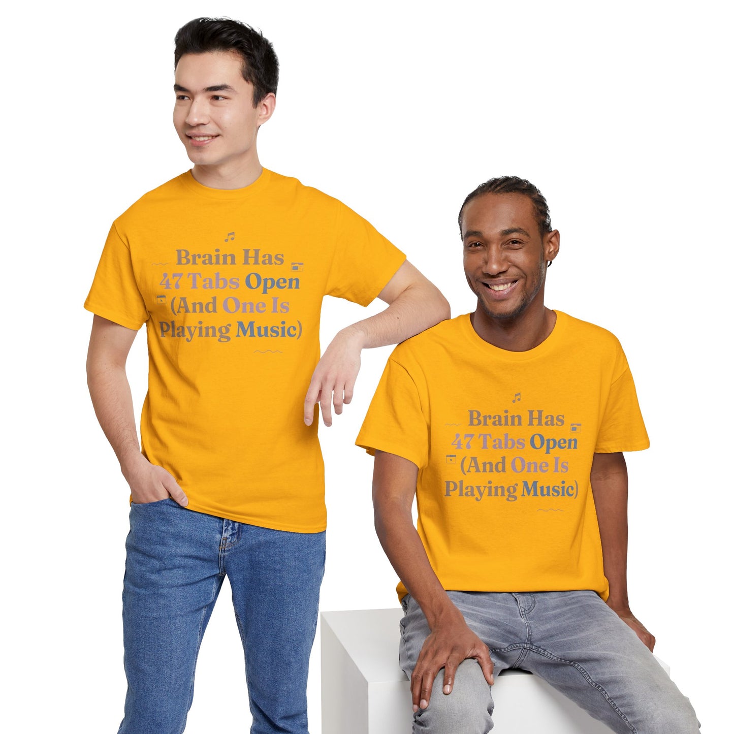 ADHD Lofi Aesthetic: 'Brain Has 47 Tabs Open (And One Is Playing Music)' Graphic Tee