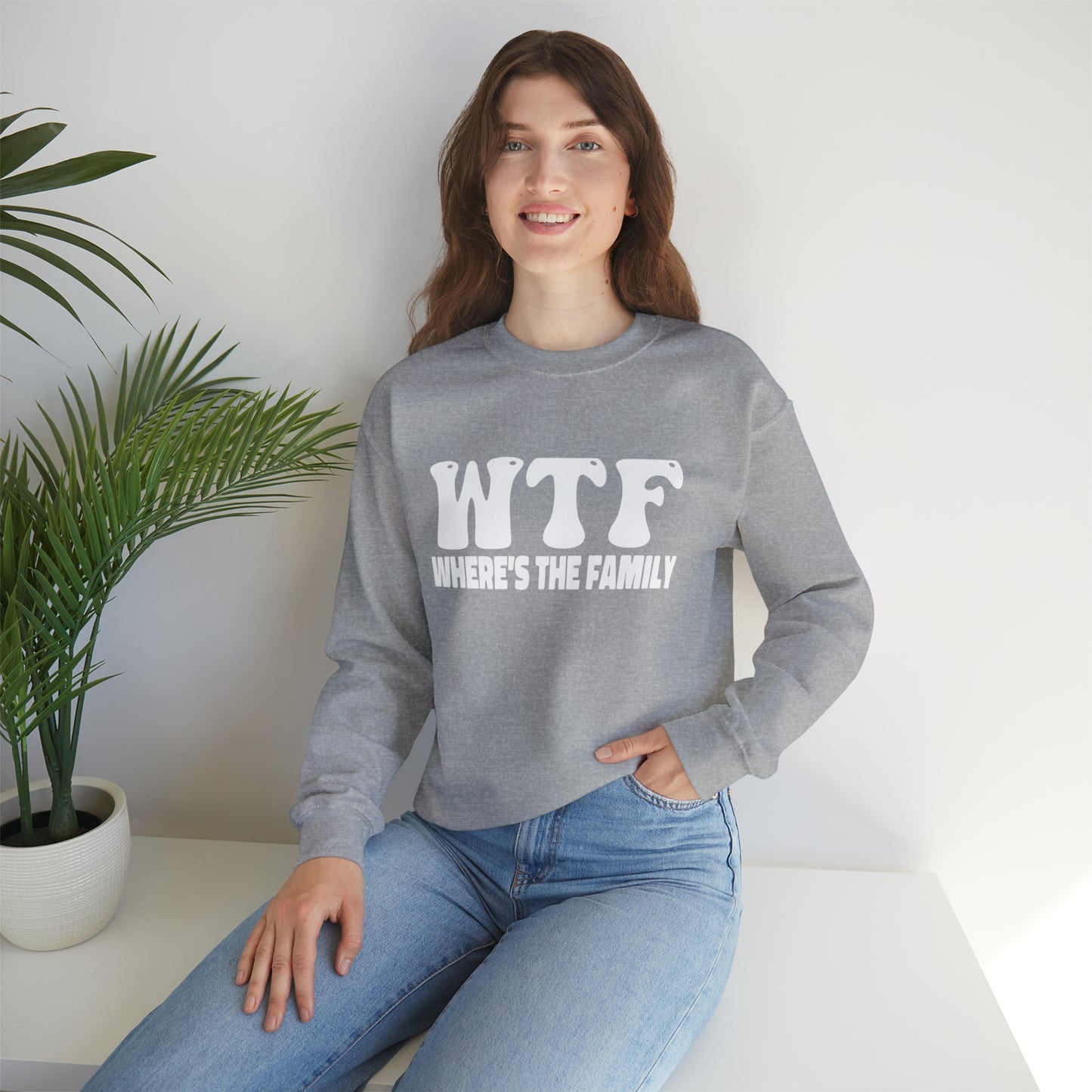 W.T.F. Where’s The Family, Unisex Crewneck Sweatshirt,funny Christmas shirt, Family Sweatshirt, Family Gift, humor