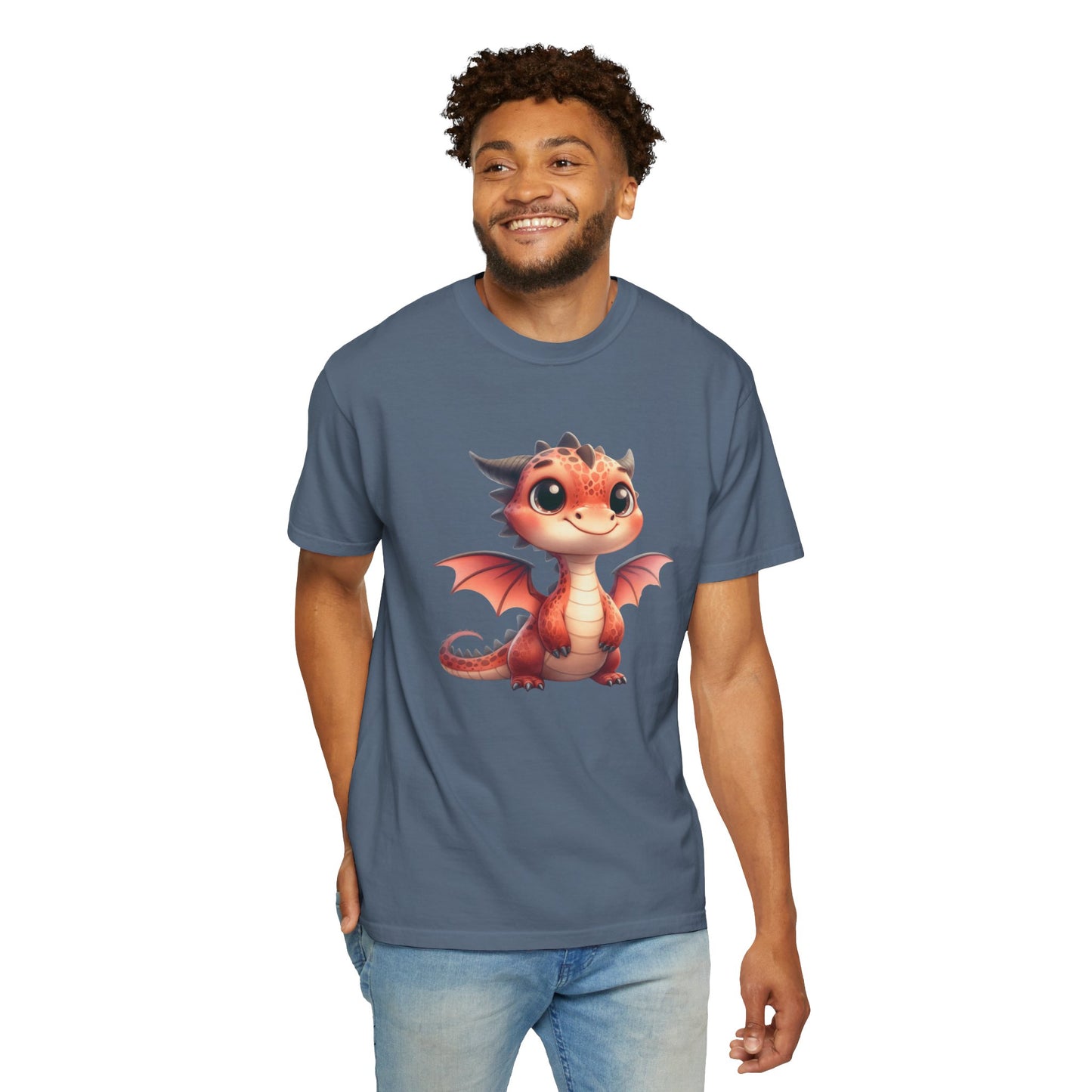 Playful Whimsy Dragon - Unique Cartoon-Style Dragon T-Shirt Design for Fun and Fantasy Lovers