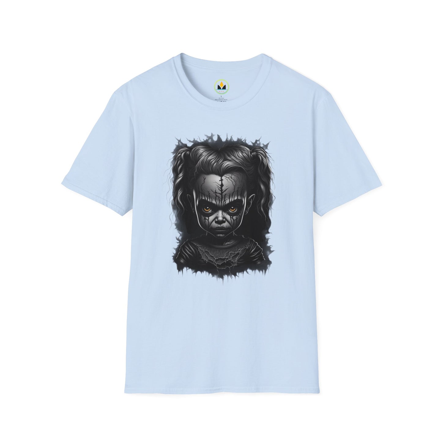 Hauntingly Adorable: Spooky Cute Little Girl Ghost Unisex Softstyle T-Shirt