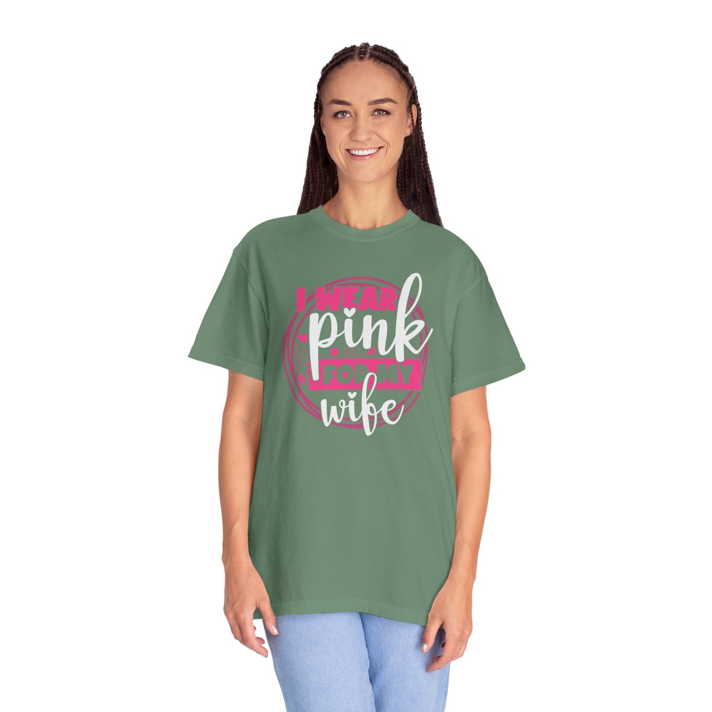I Wear Pink For My Wife - Supportive Breast Cancer Awareness T-Shirt