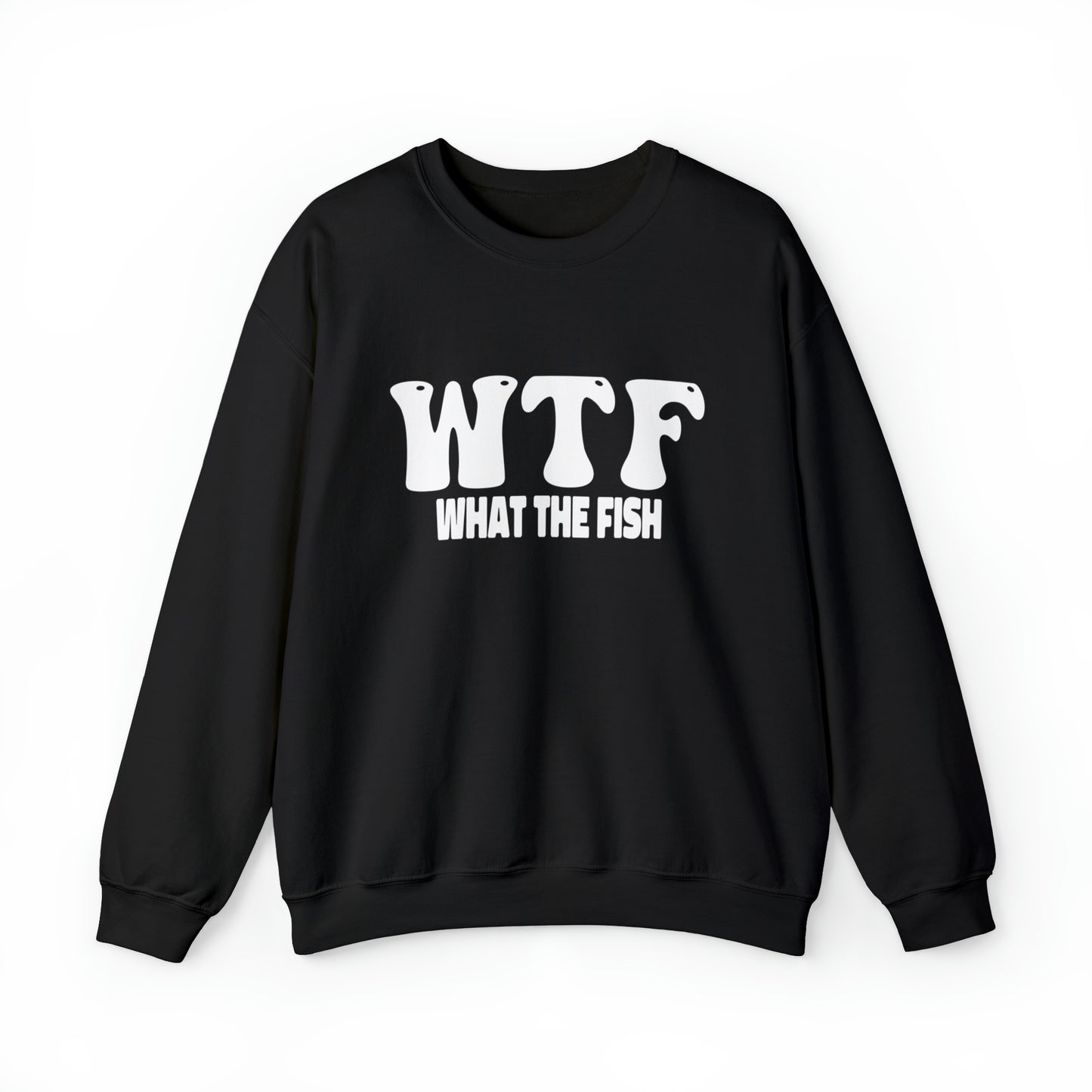W.T.F. What The Fish unisex Crewneck Sweatshirt, Women's mens Sweater, Casual, Funny, Humor, Sweatshirt