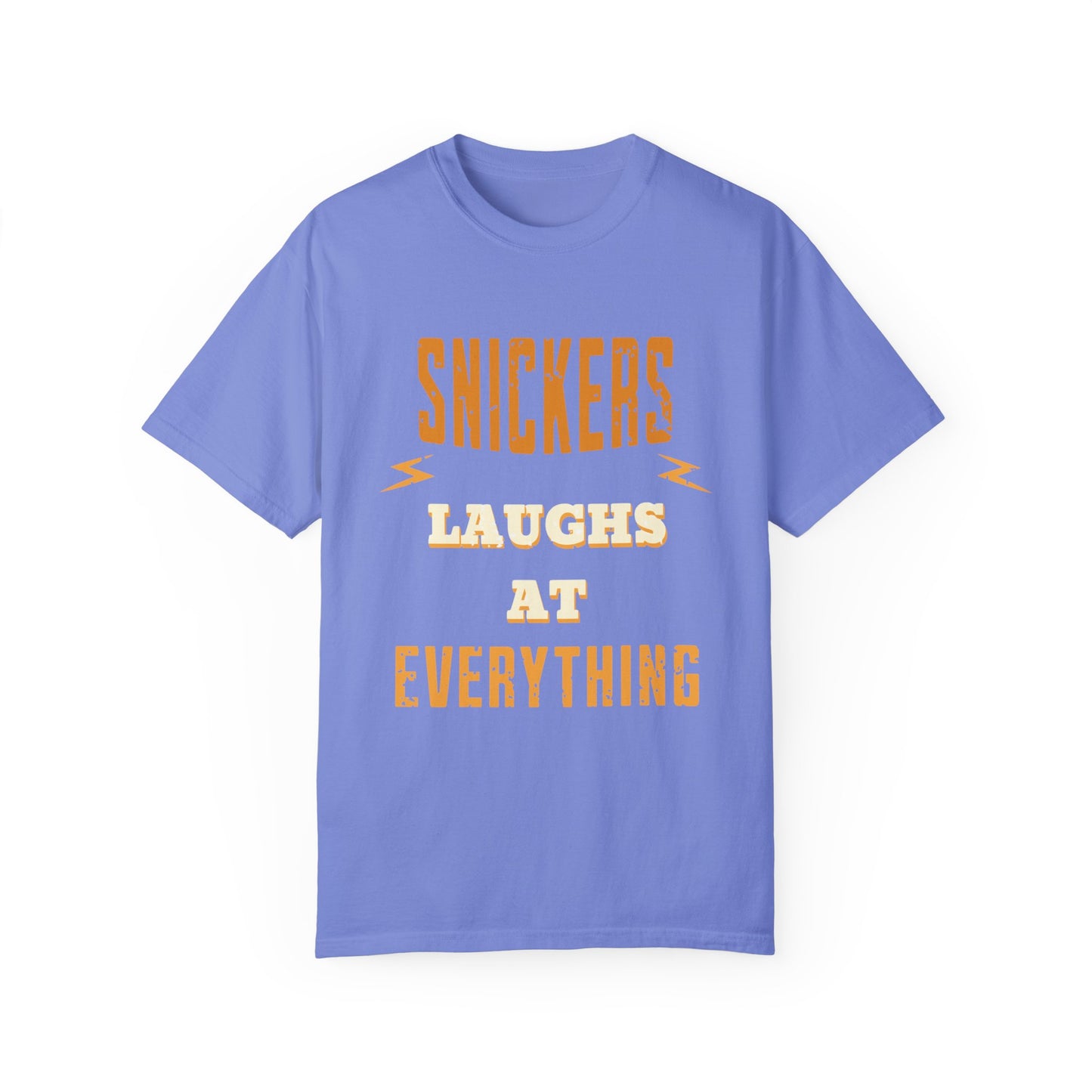Cheerful 'Laughs at Everything' T-Shirt - coworker/friend Inspired Humorous Fun Shirt