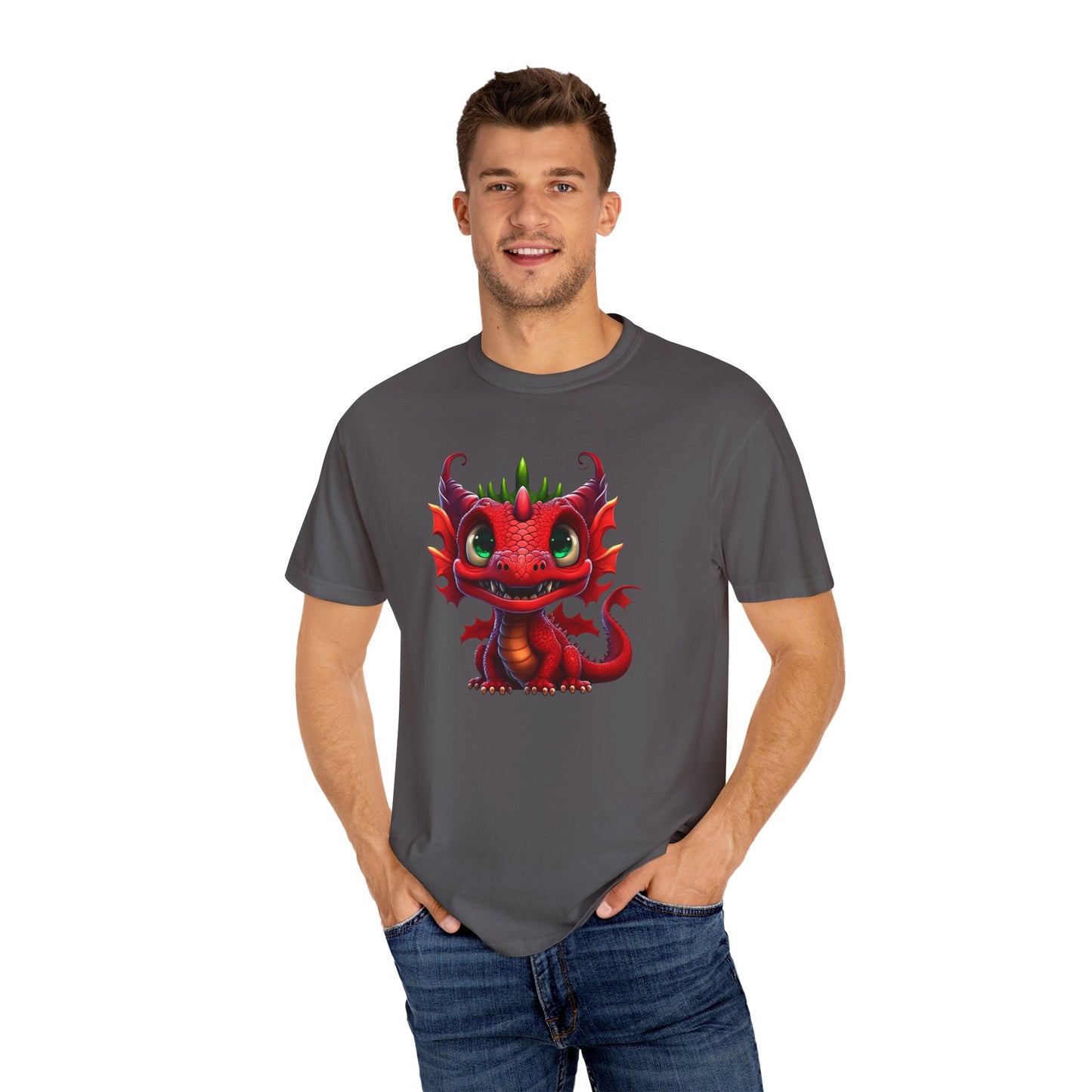 Playful Dragon Delight - Unique Cartoon-Style Dragon T-Shirt Design for Fun and Fantasy Lovers