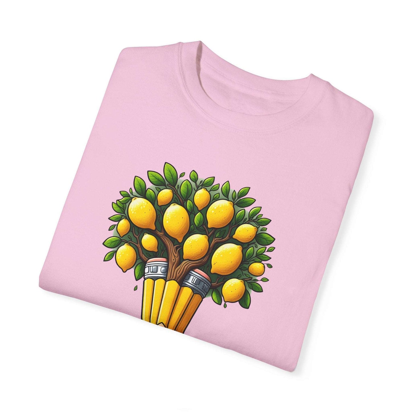 Artistic Lemon Pencil Tree T-Shirt - Unique Art & Nature Celebrating Growth and Imagination