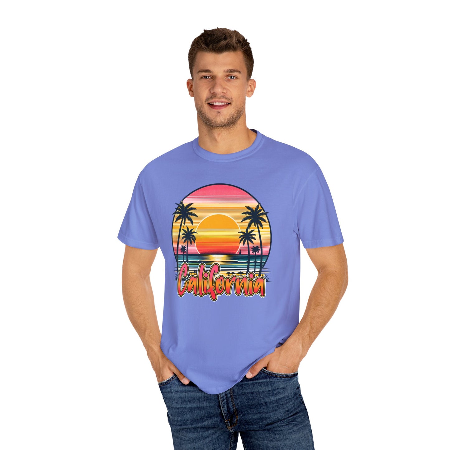 CCalifornia Sunset Palms - Vibrant Beach Vibes T-Shirt