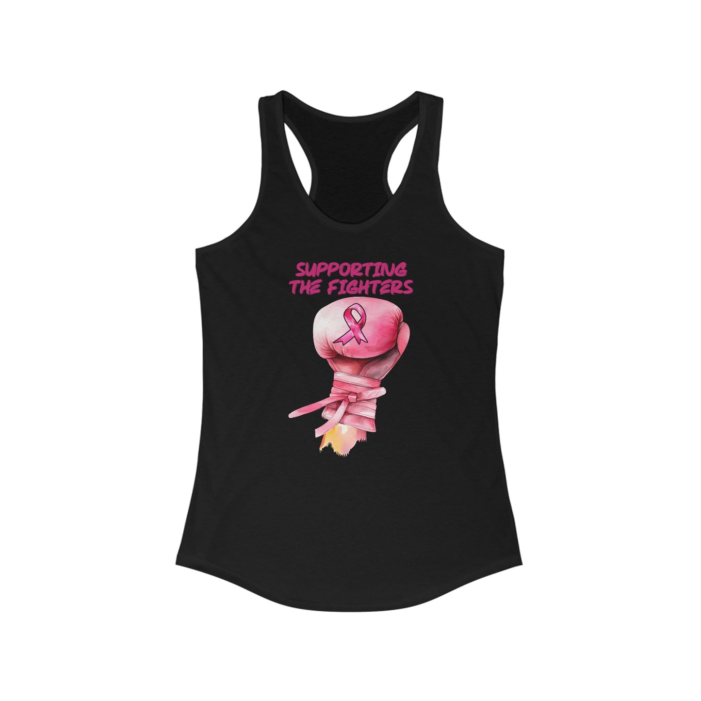 Women’s Cancer Awareness Tank Top: ‘Supporting the Fighters’ Pink Ribbon Design