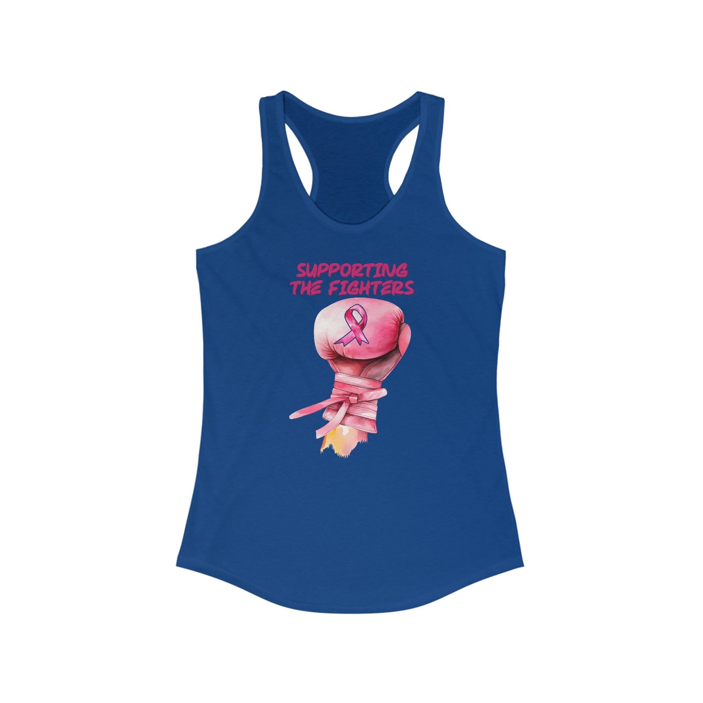 Women’s Cancer Awareness Tank Top: ‘Supporting the Fighters’ Pink Ribbon Design