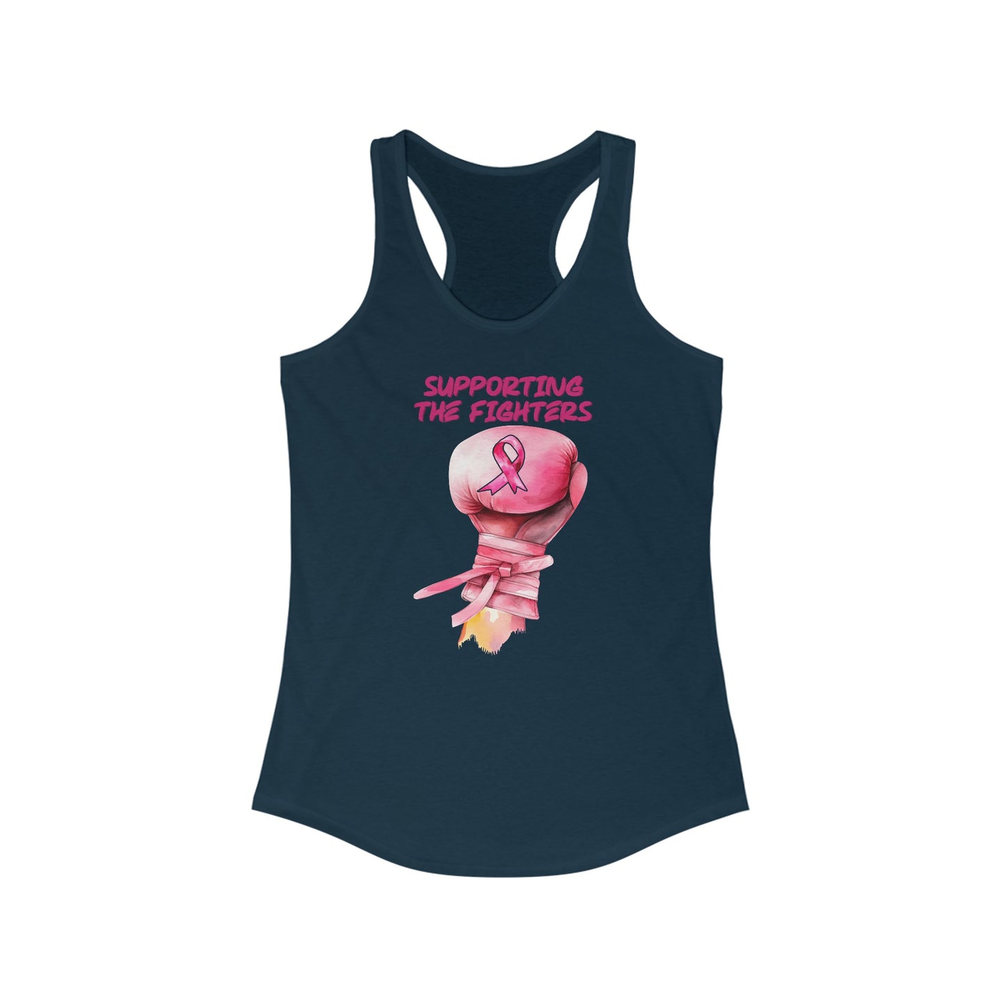Women’s Cancer Awareness Tank Top: ‘Supporting the Fighters’ Pink Ribbon Design