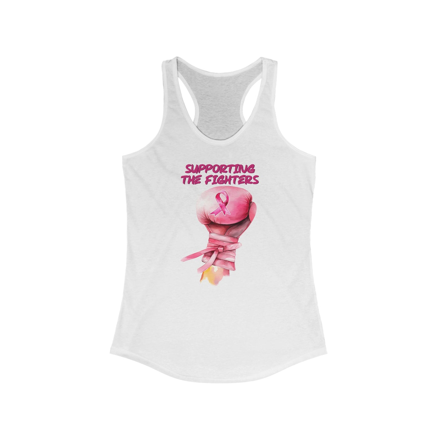 Women’s Cancer Awareness Tank Top: ‘Supporting the Fighters’ Pink Ribbon Design