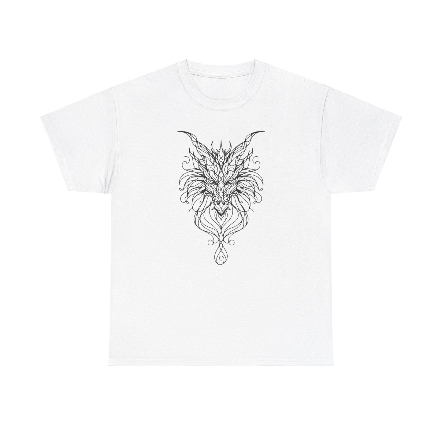 Mystical Dragon Line Art Tee – Elegant Fantasy Creature Design